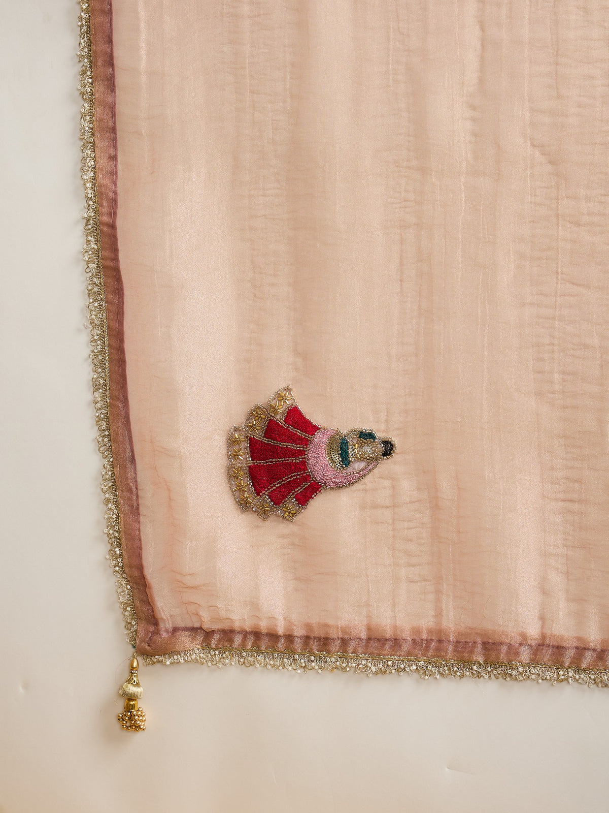 Rose Gold Tissue saree – detail view 4