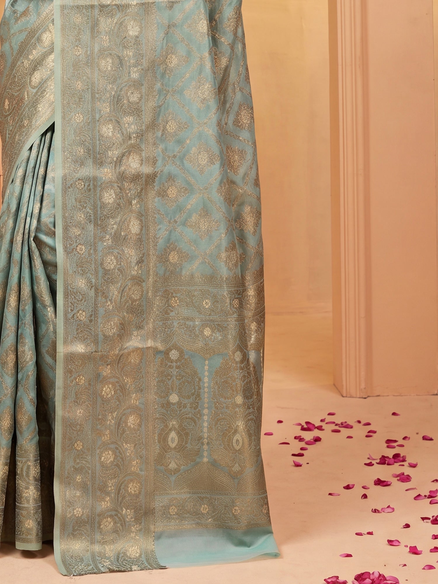 Light Blue Silk Blend saree – detail view 5