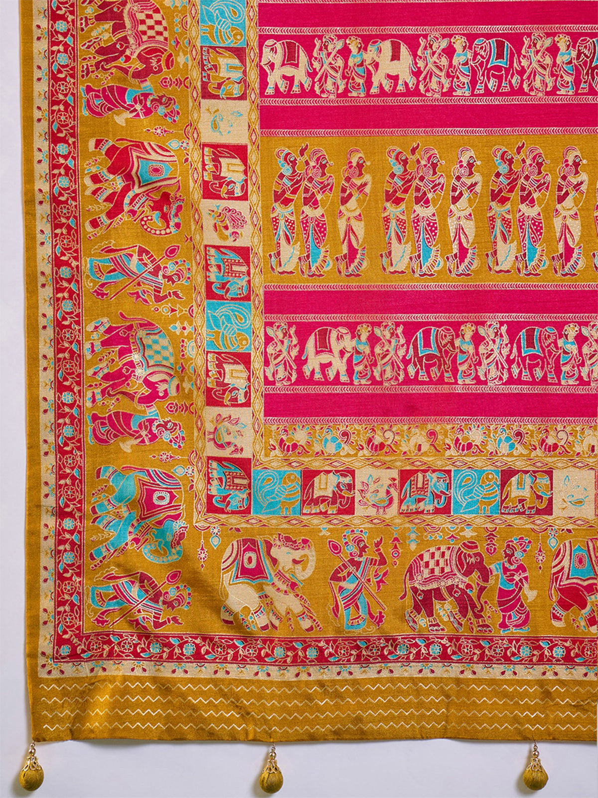 Mustard Silk Blend saree – detail view 5