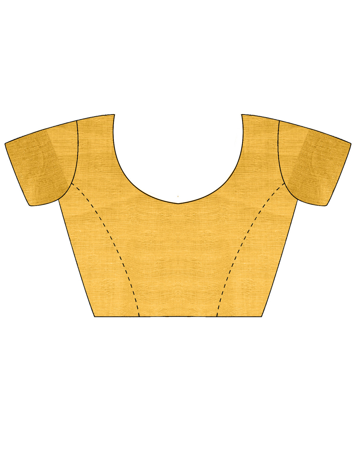 Unstitched yellow silk blend blouse piece with solid design
