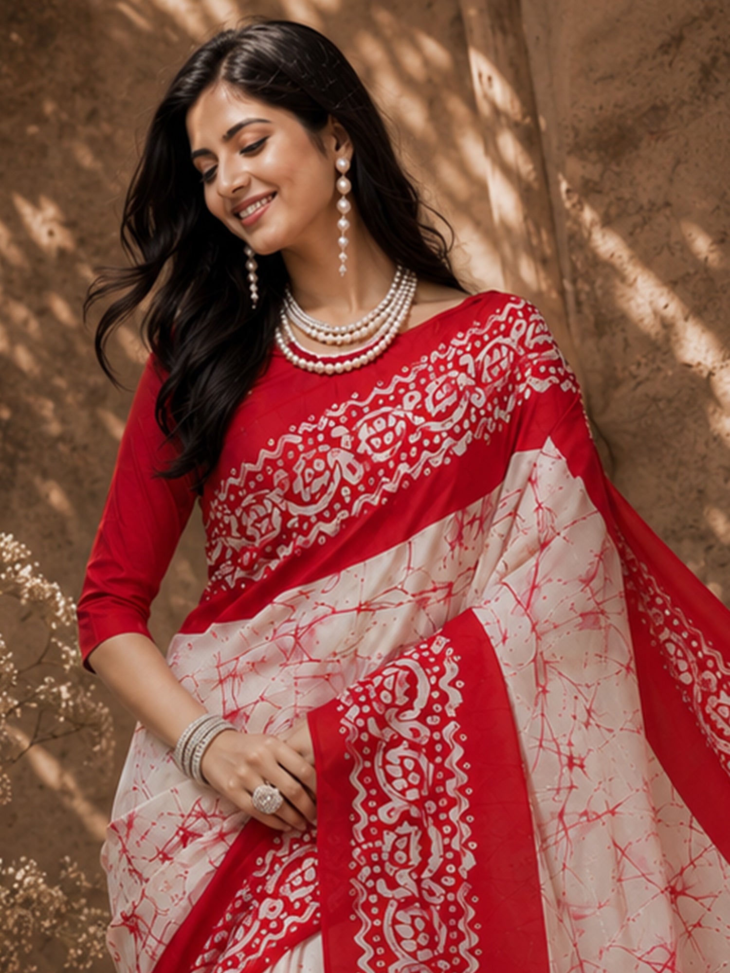 Off White Bhagalpuri Silk saree – detail view 4