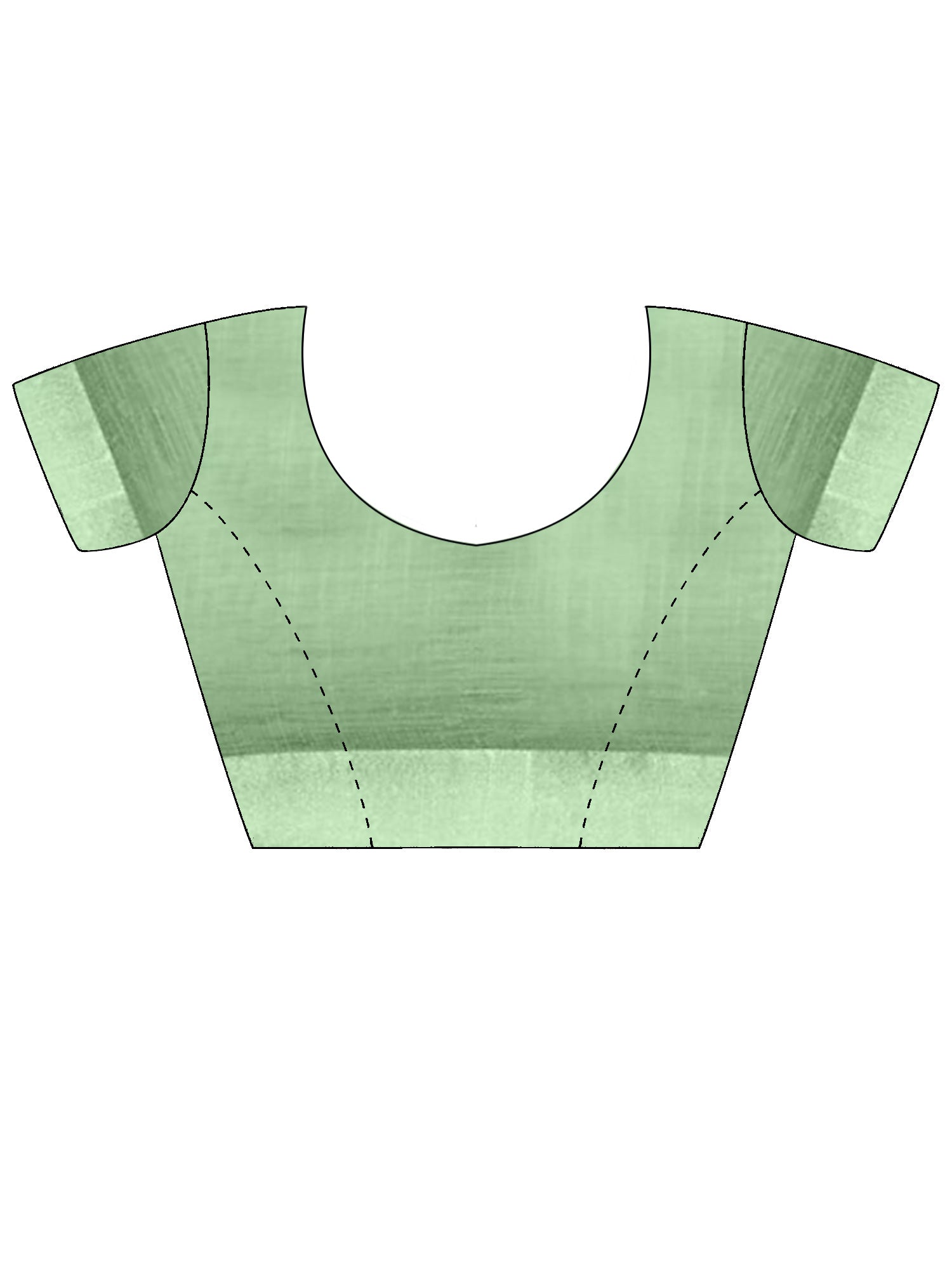 Unstitched sea green cotton linen blouse piece with solid design