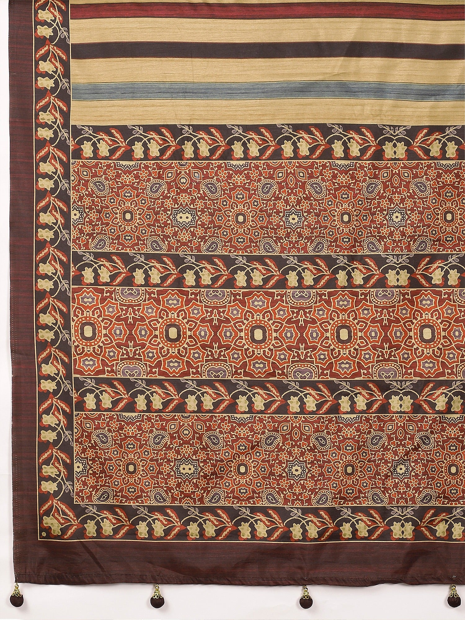 Beige Silk Blend saree – detail view 5