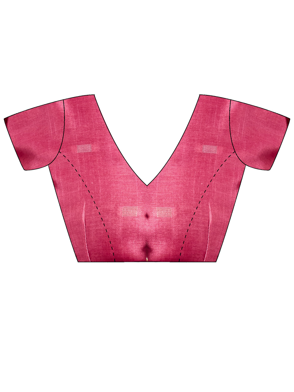 Unstitched pink cotton blend blouse piece with embellished design