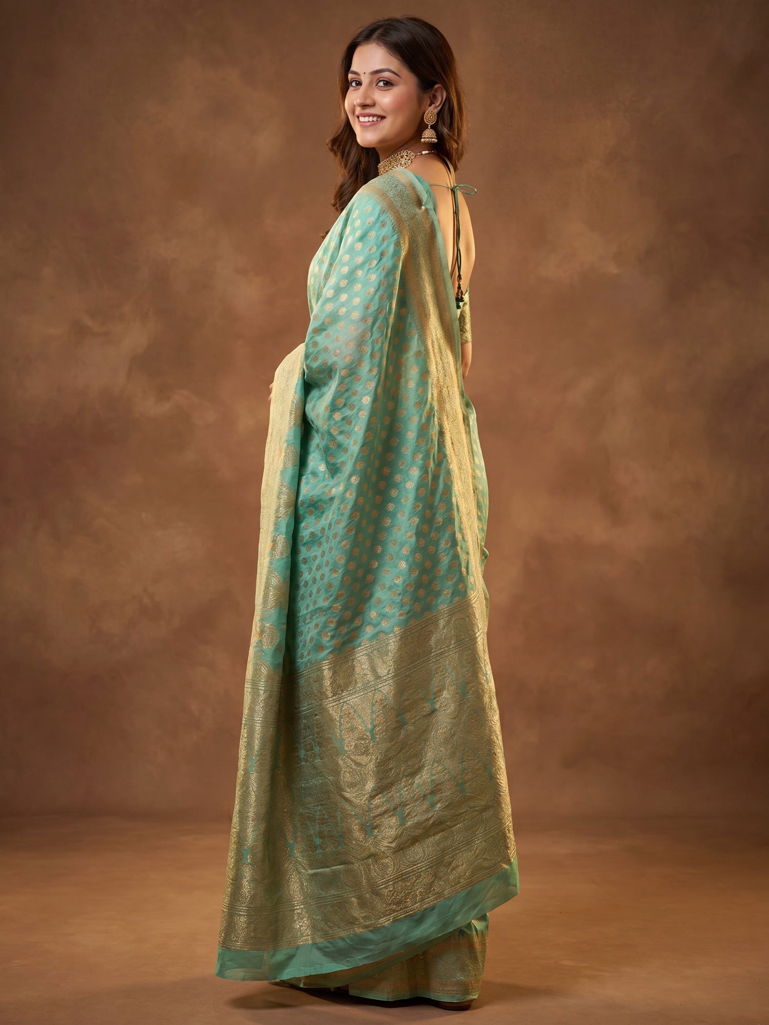 Light Blue Silk Blend saree – detail view 1