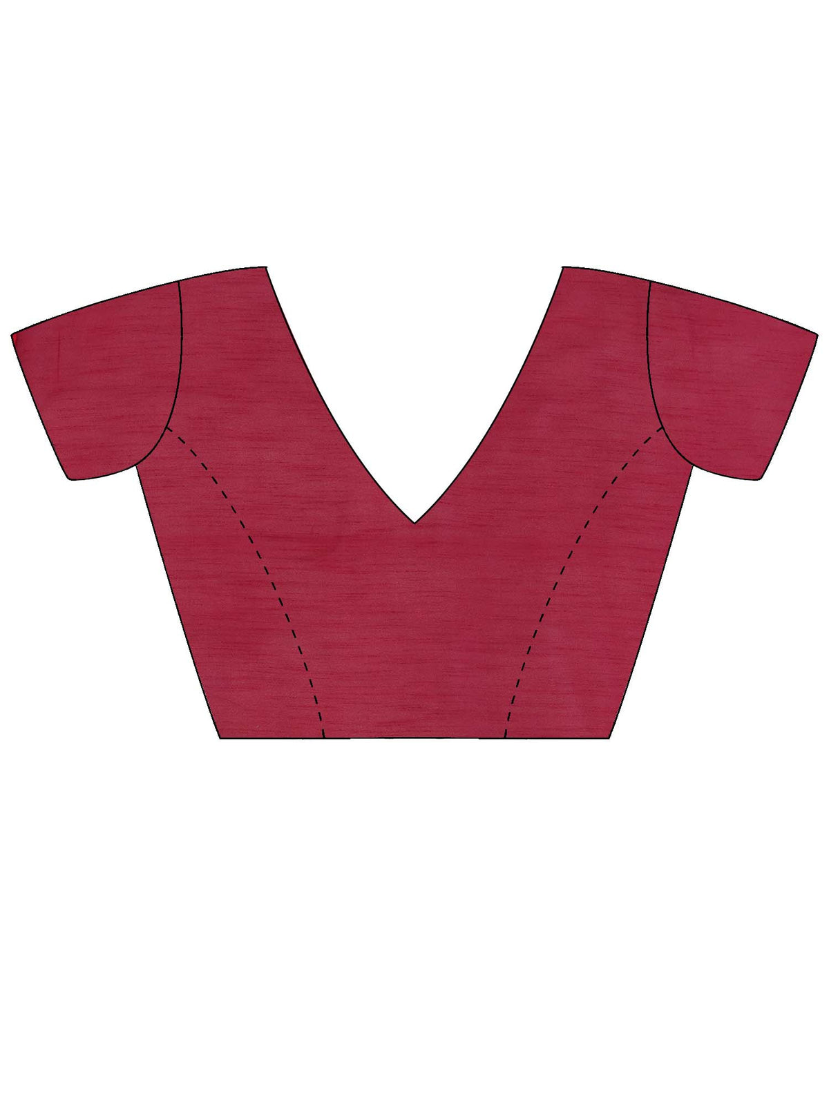 Unstitched magenta silk blend blouse piece with solid design