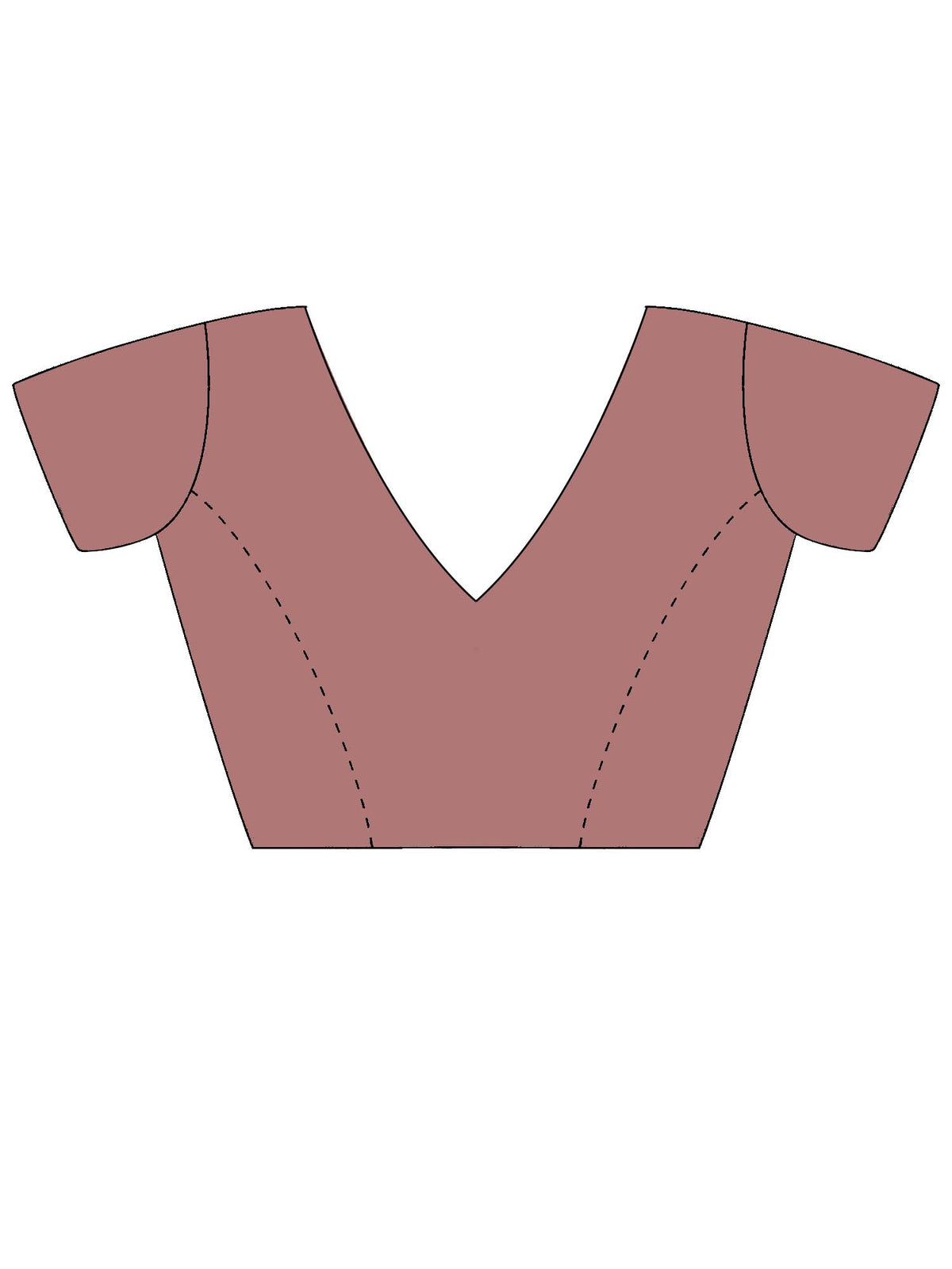 Unstitched peach satin silk blouse piece with embellished design