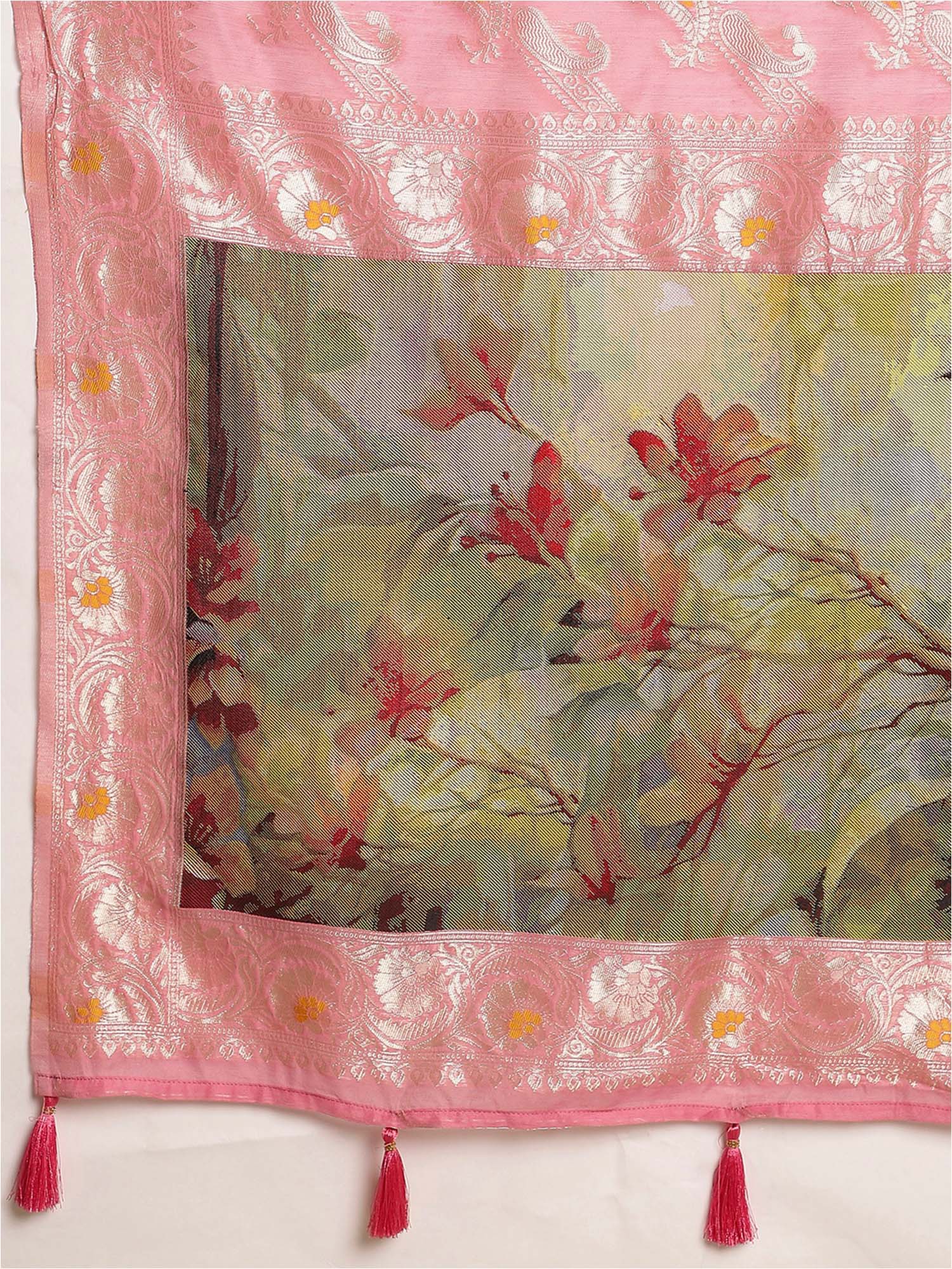 Pink Organza saree – detail view 5