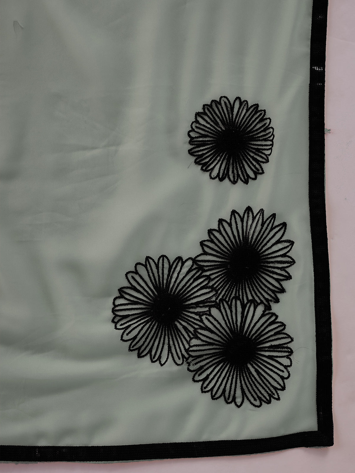 Mint Green Georgette saree – detail view 5