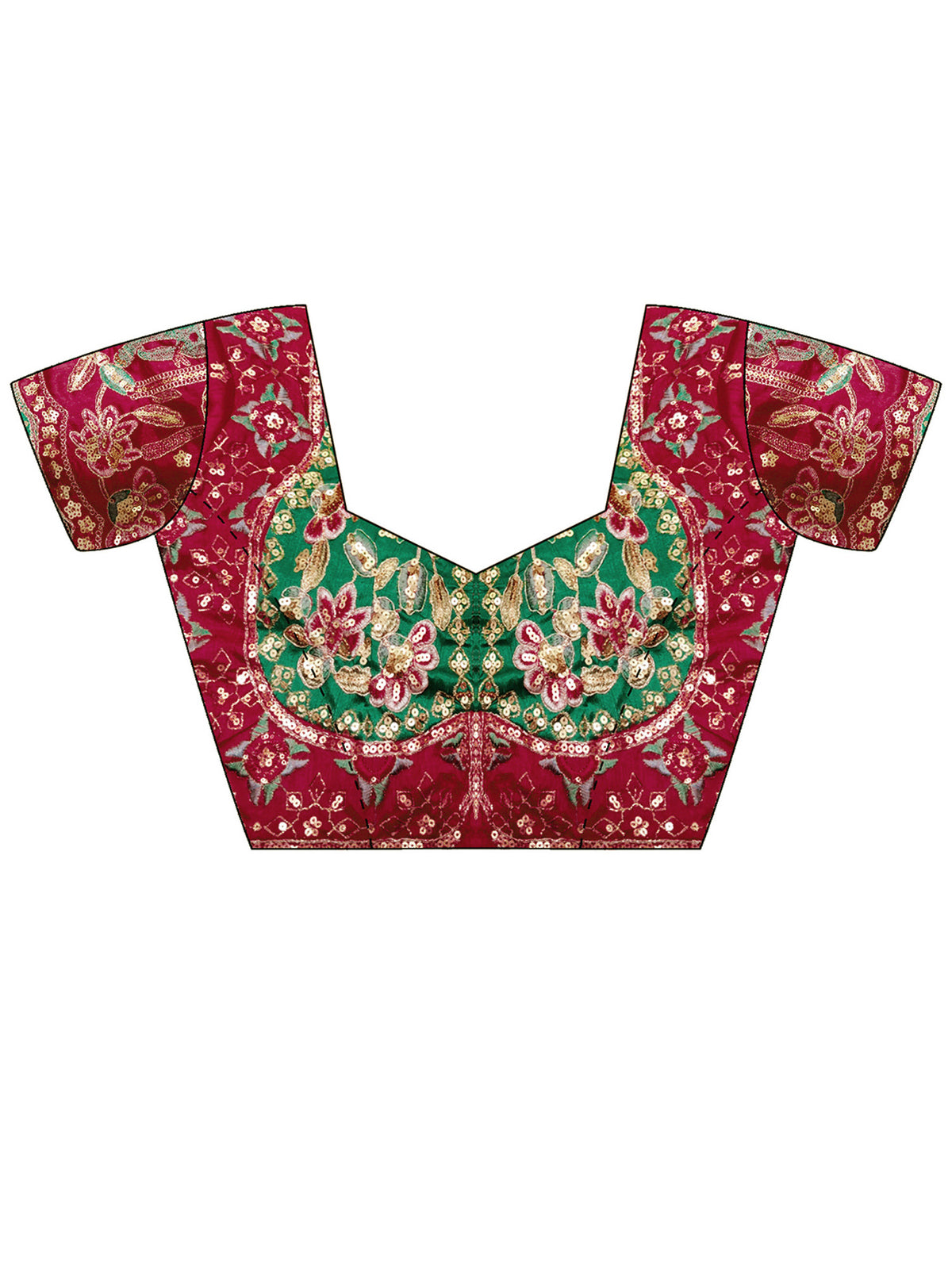 Unstitched pink pure georgette blouse piece with embellished design