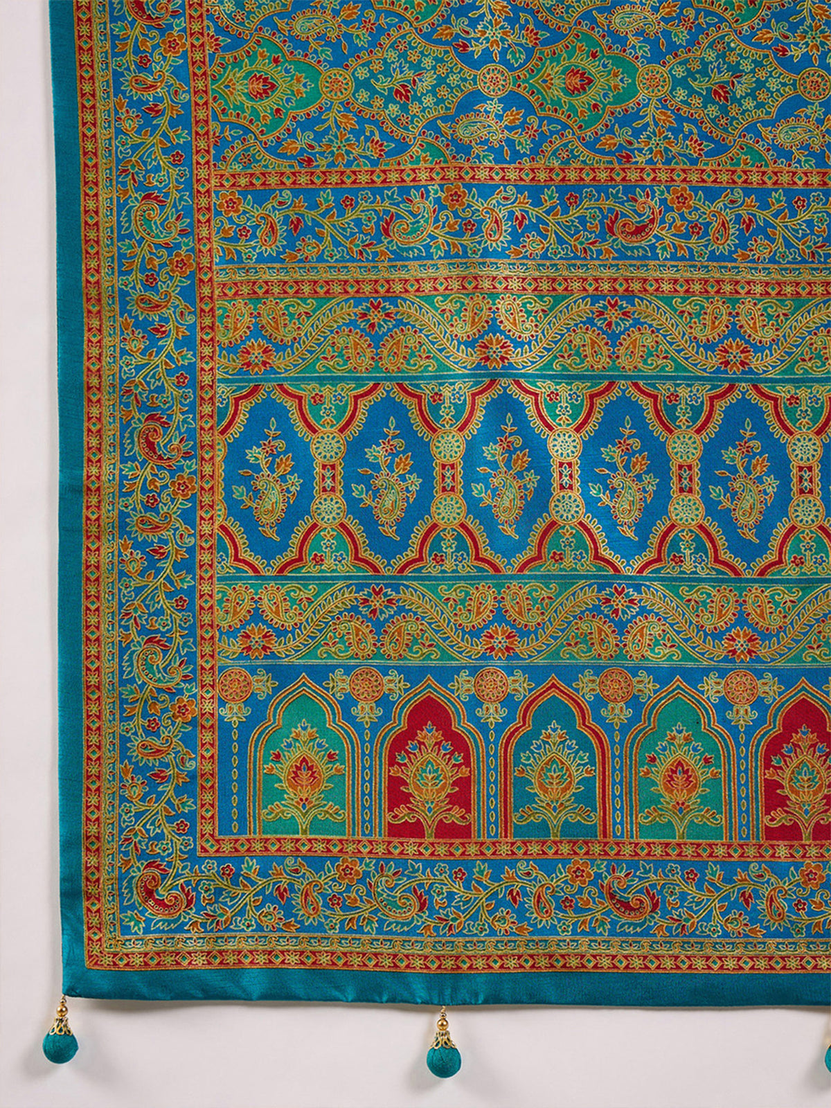 Teal Blue Silk Blend saree – detail view 5