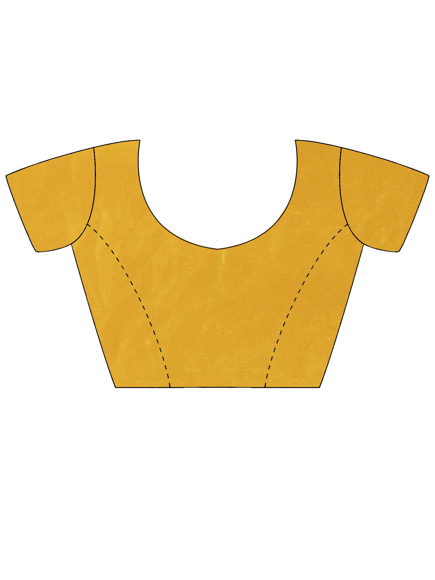 Unstitched mustard satin blouse piece with embellished design