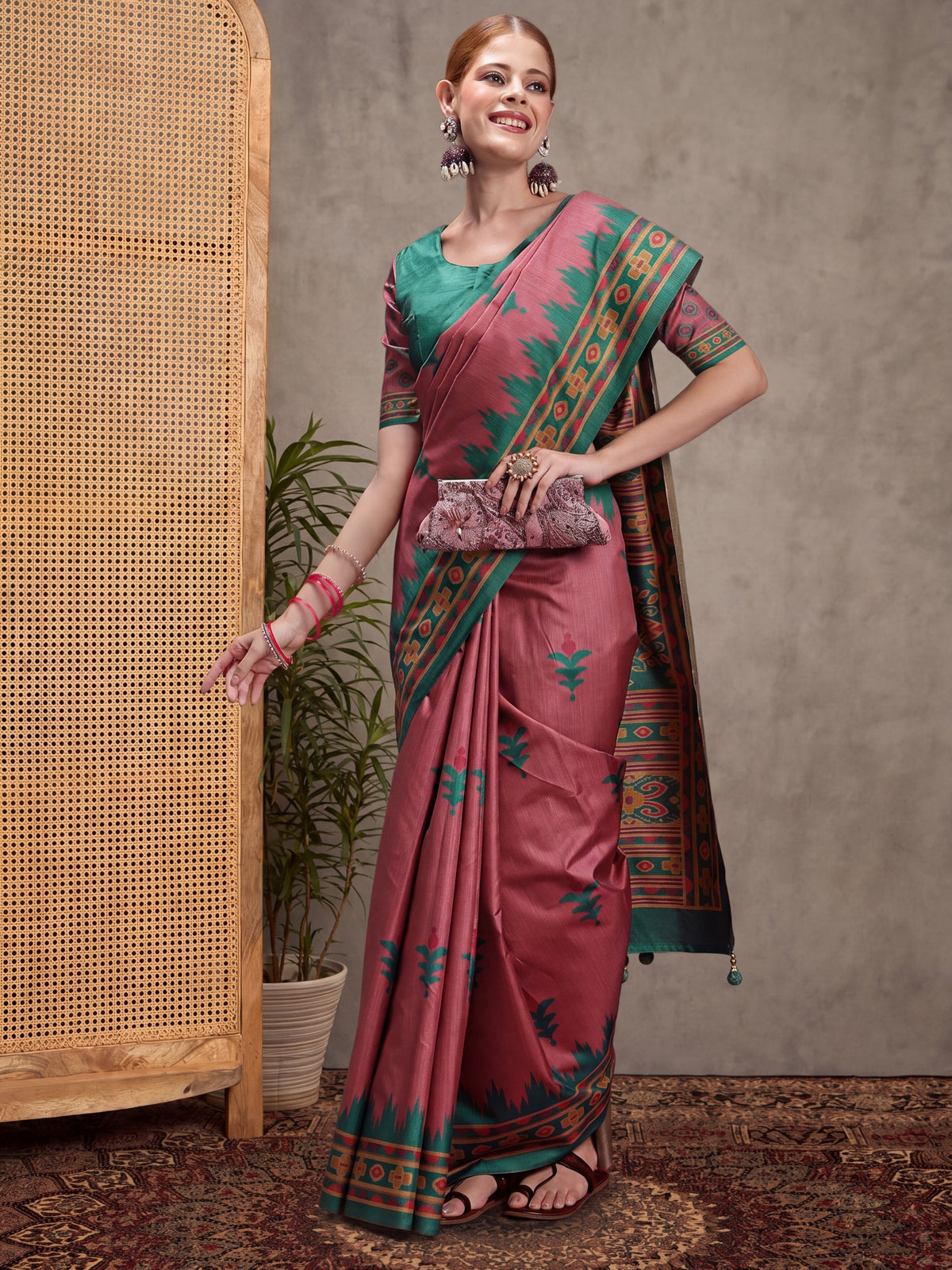 Mauve Silk Blend saree – detail view 1