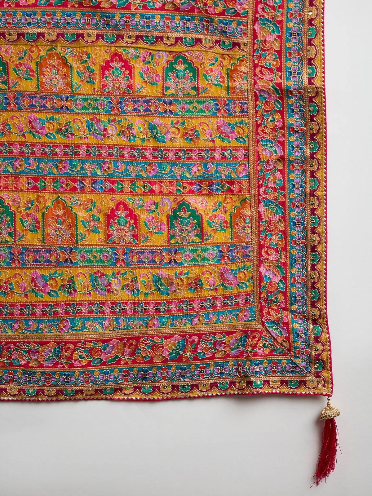 Mustard Silk Blend saree – detail view 6