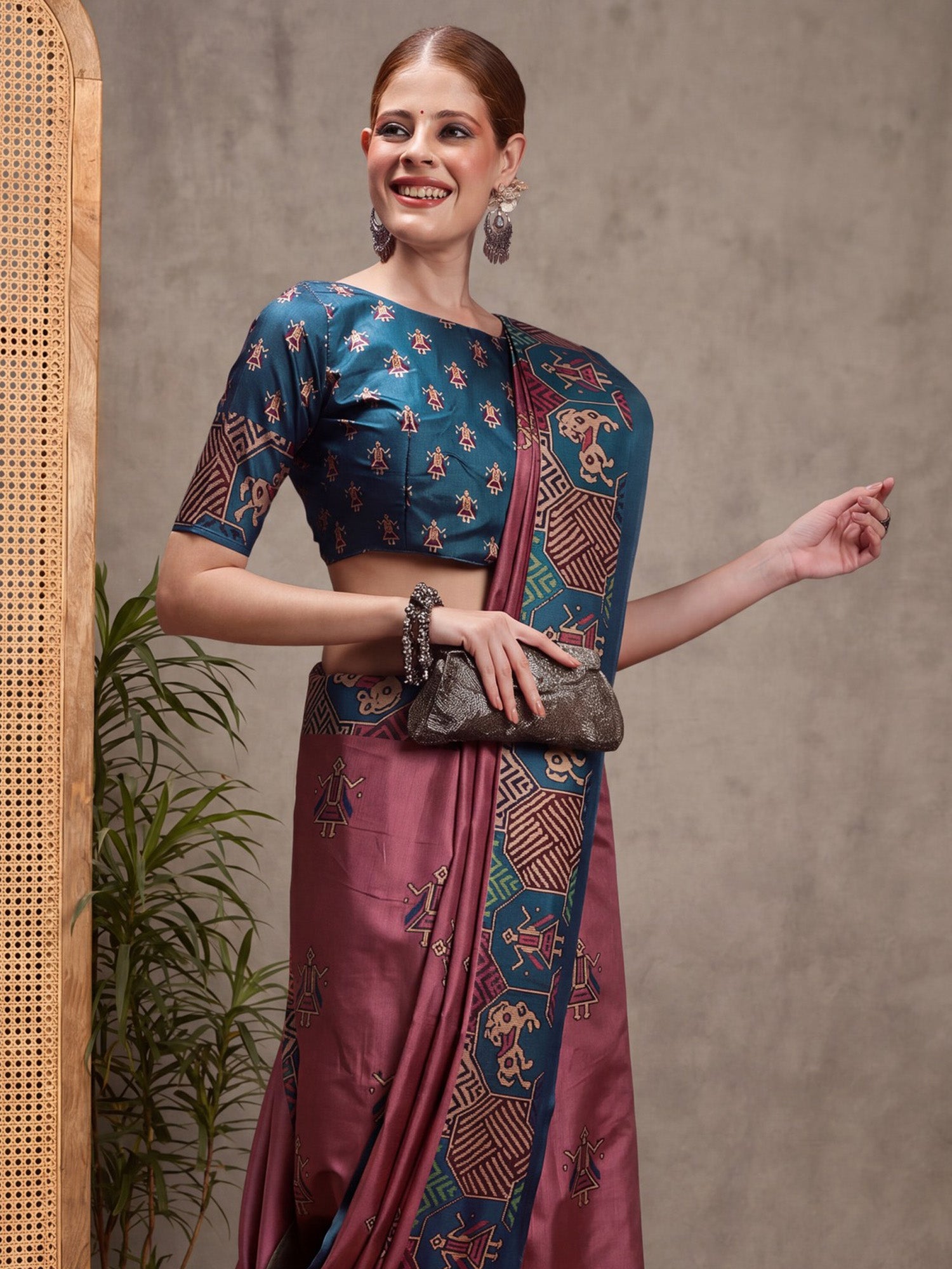 Mauve Silk Blend saree – detail view 3