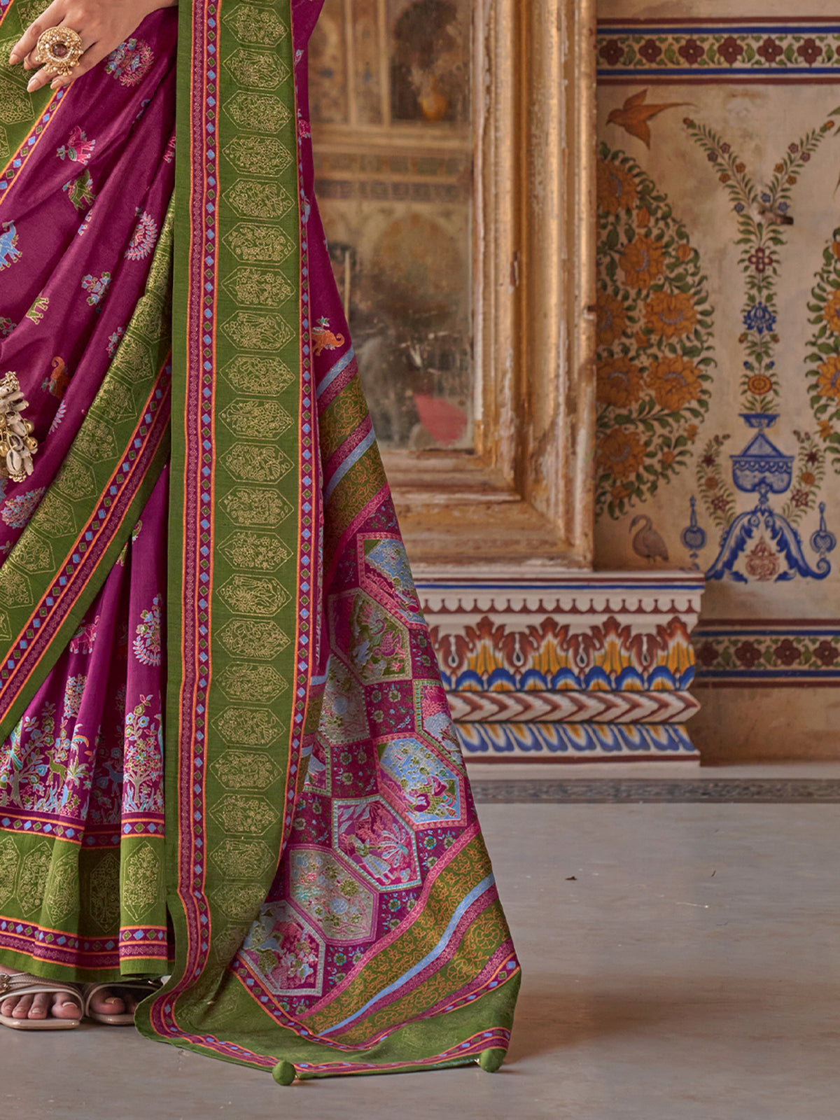 Purple Silk Blend saree – detail view 4