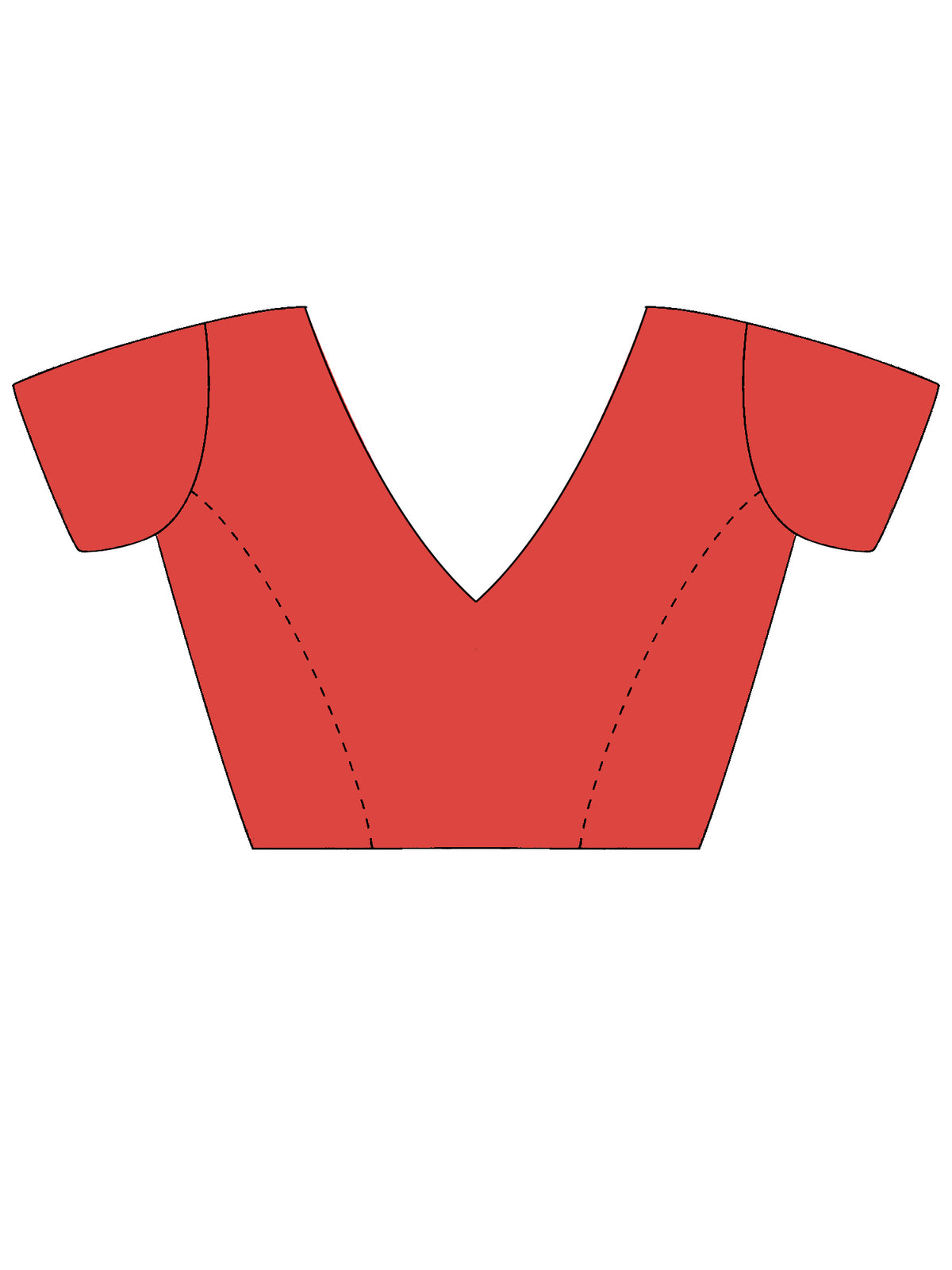 Unstitched orange cotton blend blouse piece with solid design