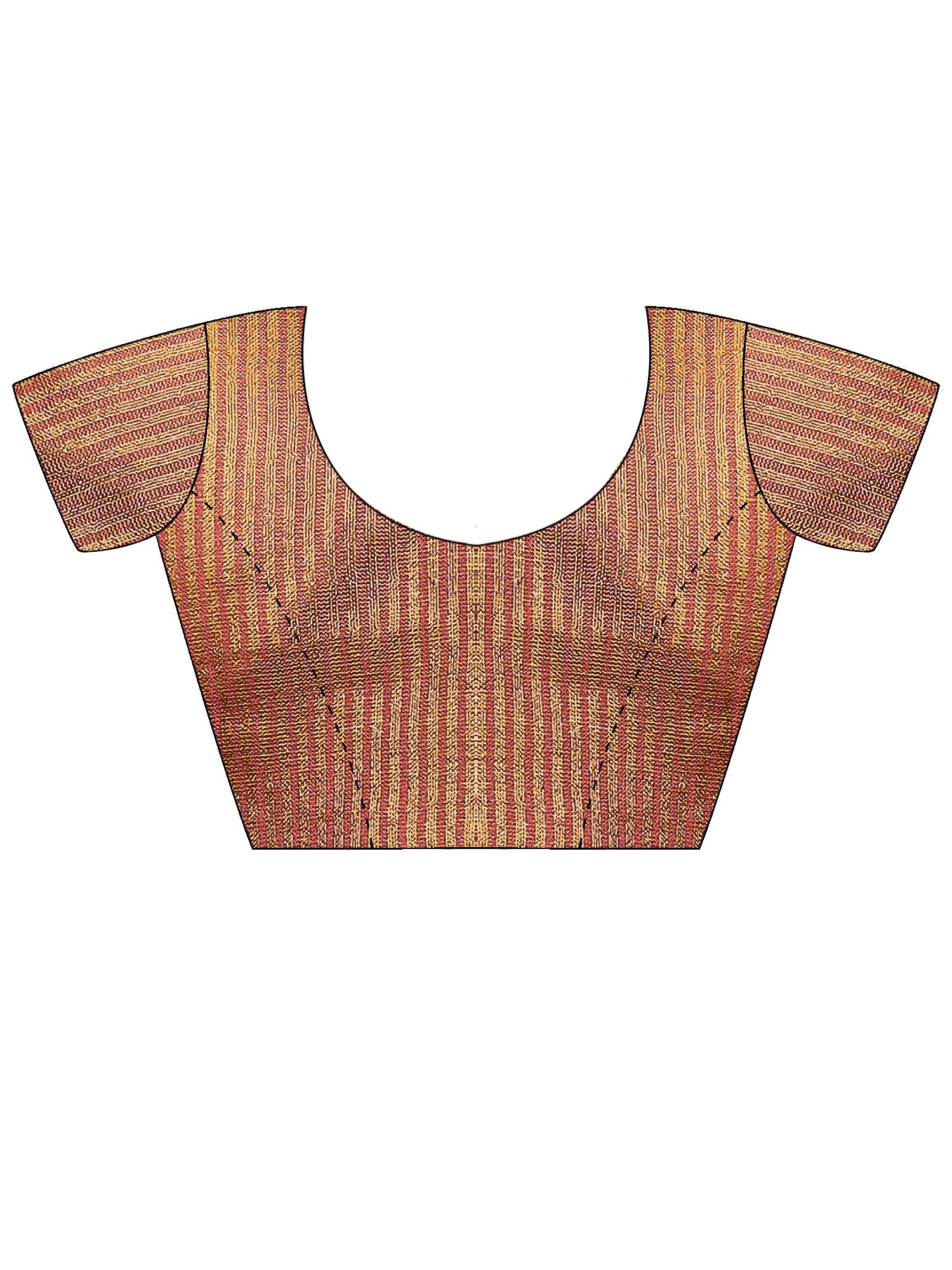 Unstitched metallic linen blouse piece with ethnic motif design