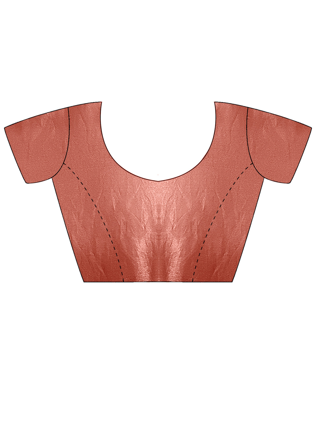 Unstitched rust satin silk blouse piece with embellished design