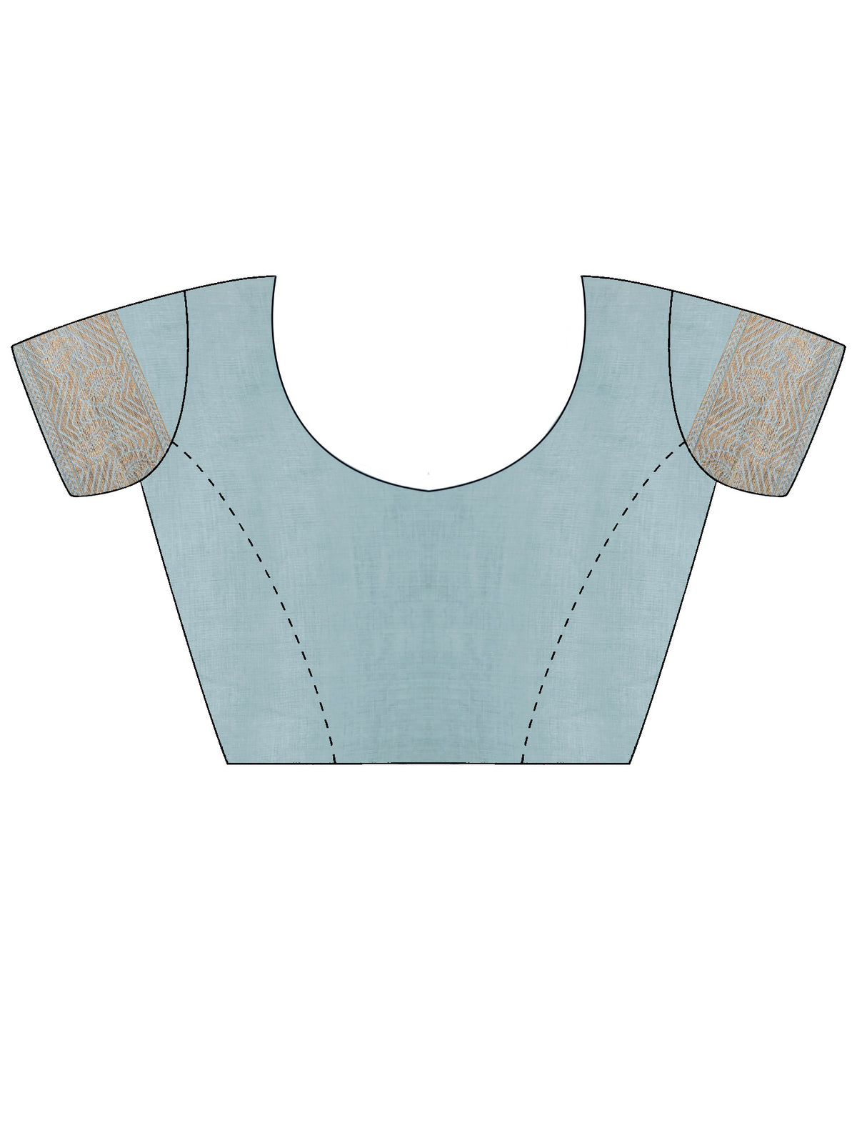 Unstitched light blue silk blend blouse piece with solid design