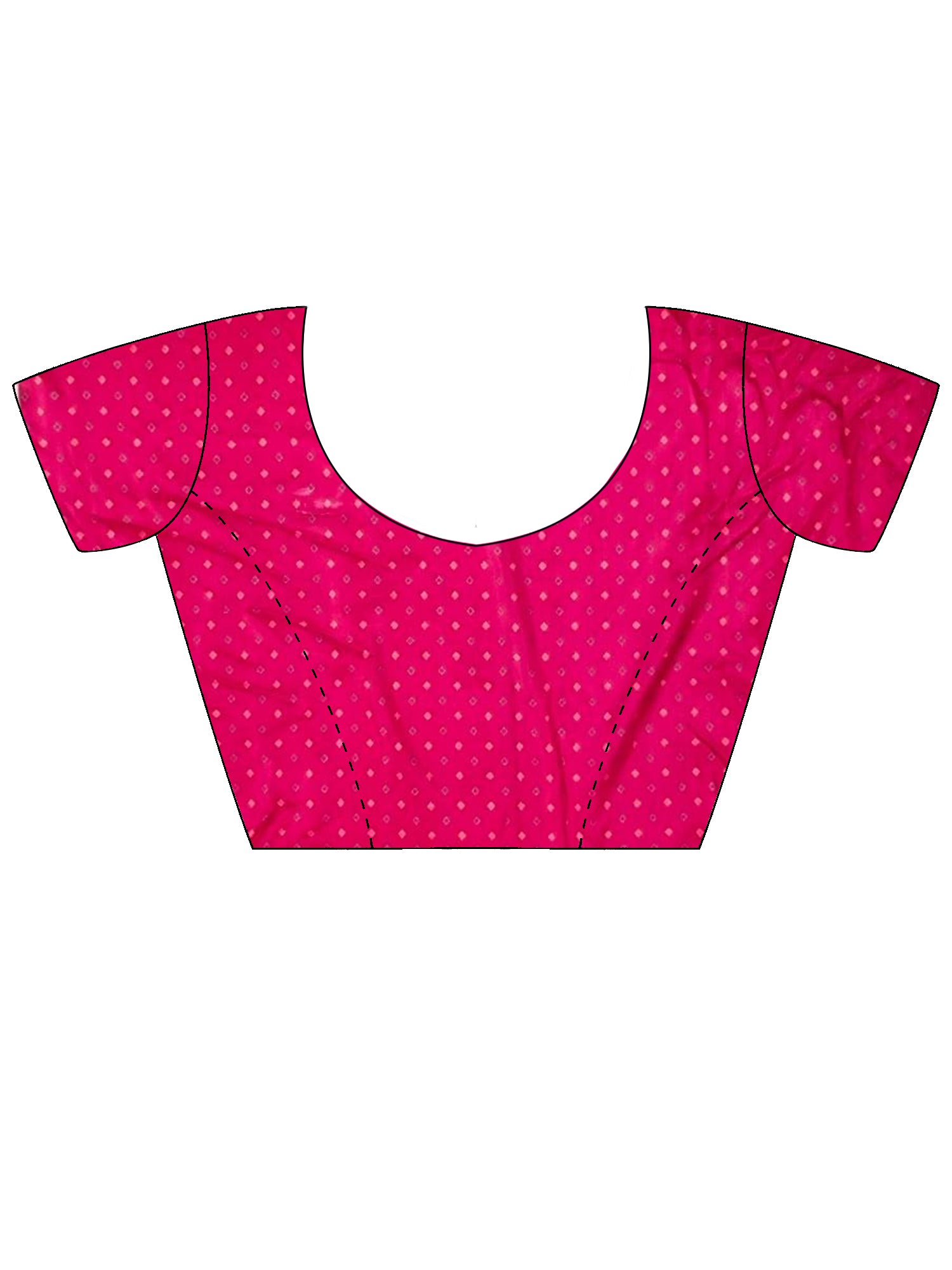 Unstitched pink silk blend blouse piece with ethnic motif design