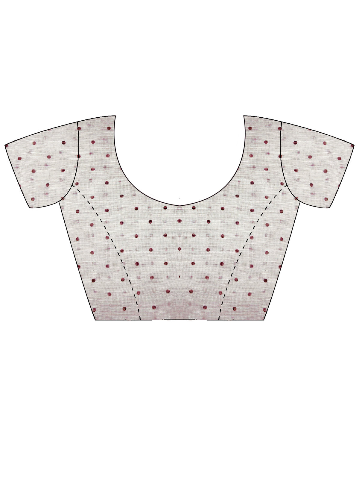 Unstitched off white linen blouse piece with ethnic motif design