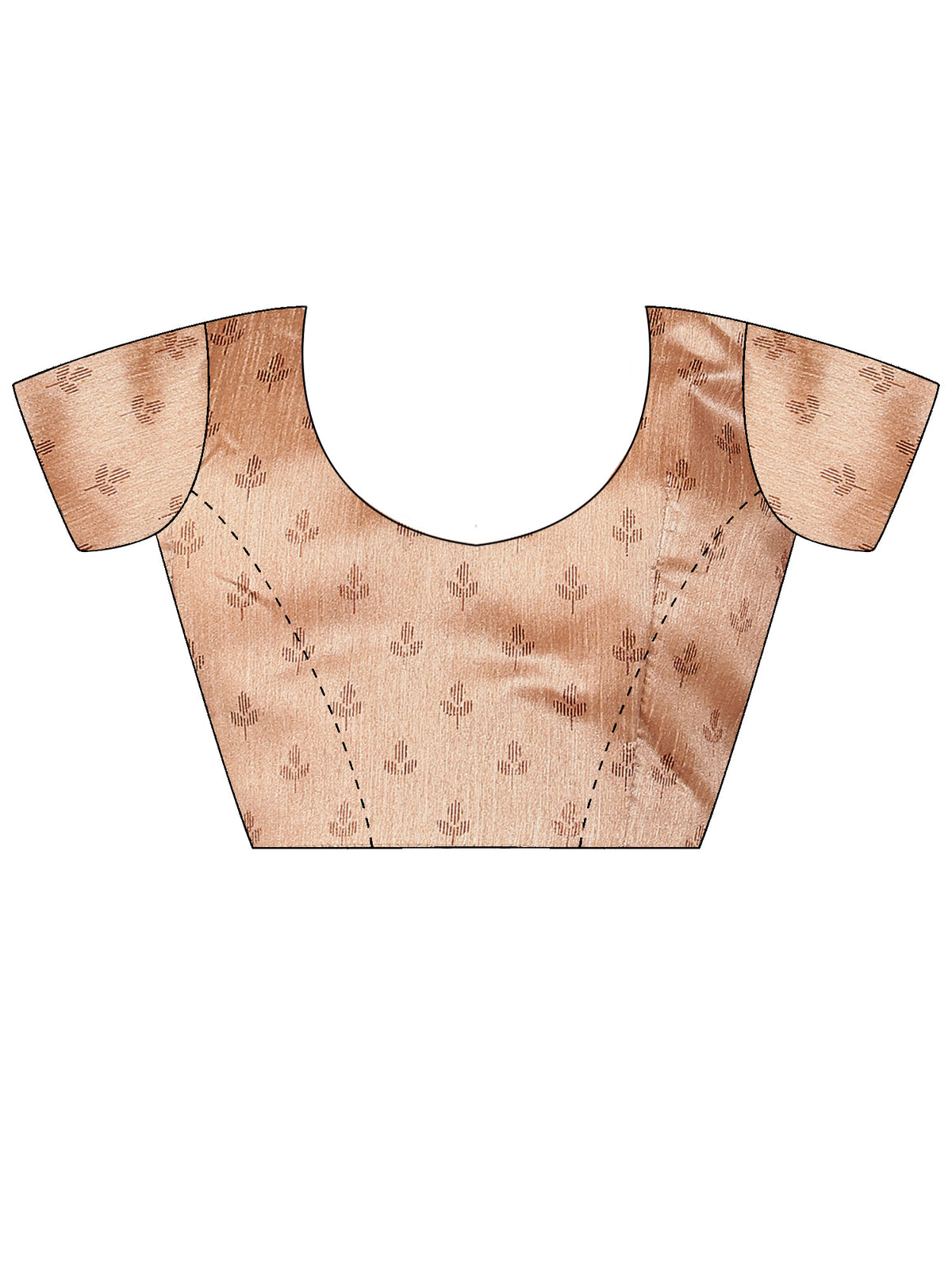Unstitched beige cotton silk blouse piece with ethnic motif design