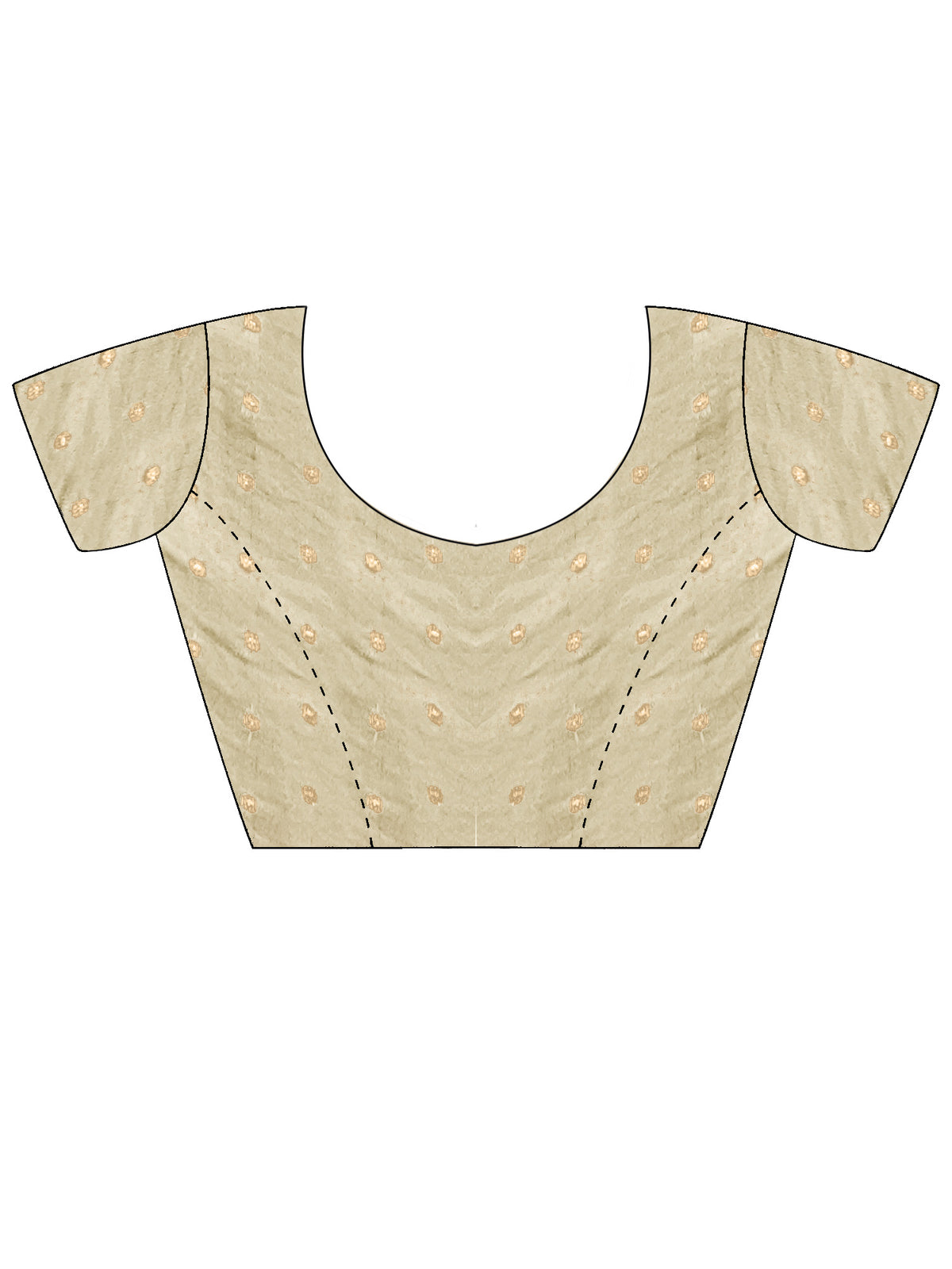 Unstitched off white silk blend blouse piece with zari butta design