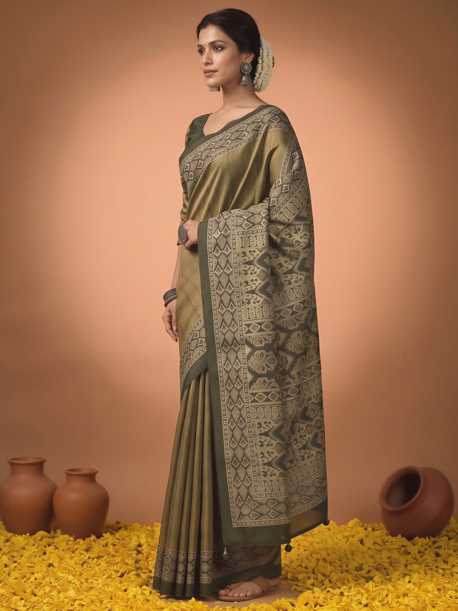 Light Green Silk Blend saree – detail view 2