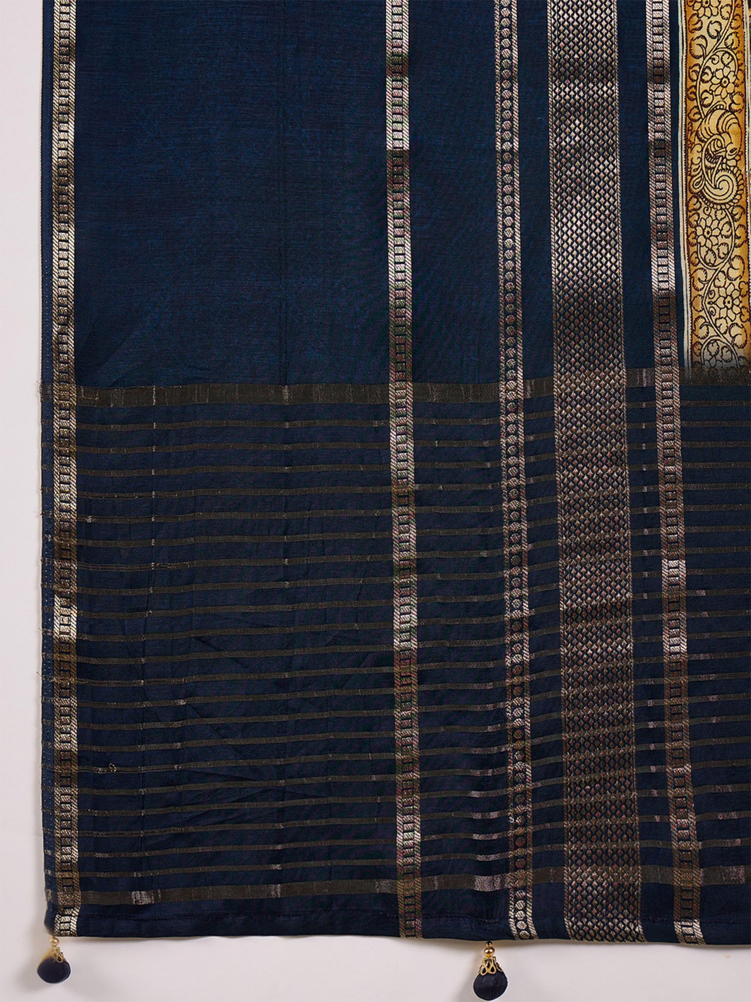 Navy Blue Viscose Silk saree – detail view 5