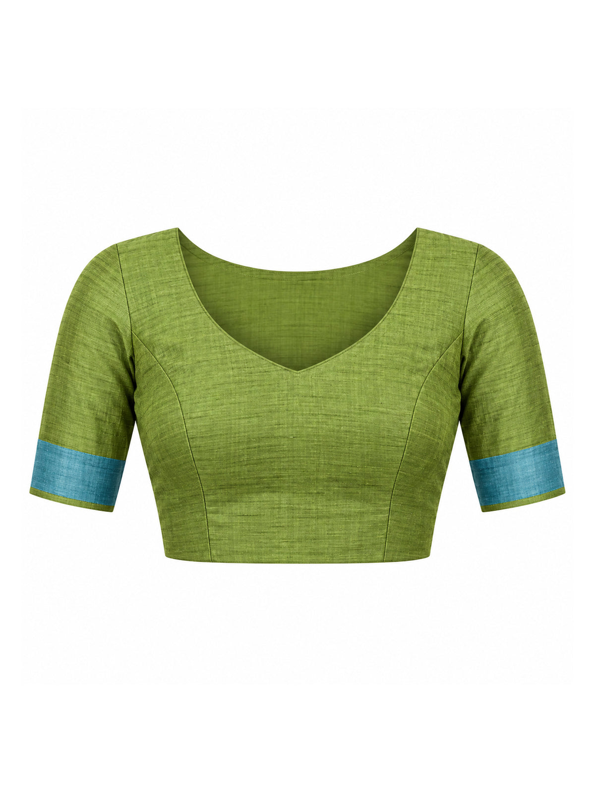 Unstitched beige soft silk blouse piece with solid design
