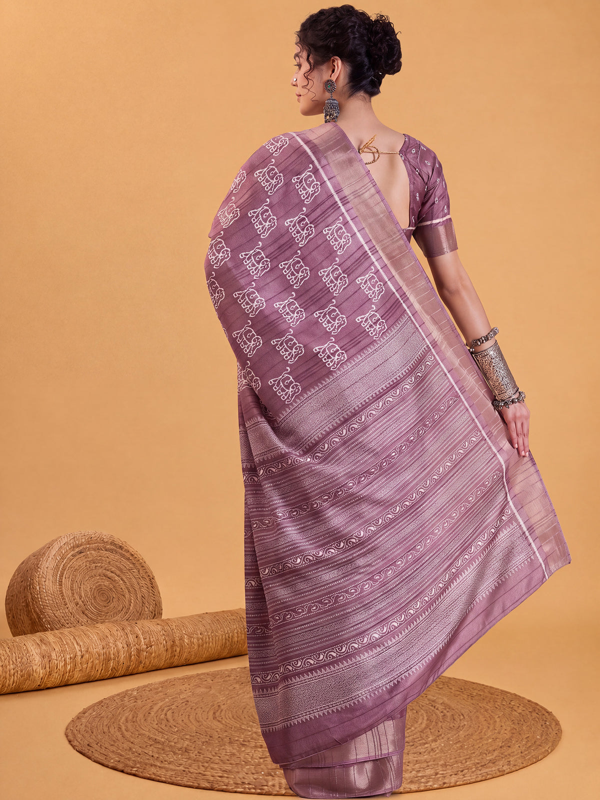 Mauve Silk Blend saree – detail view 1