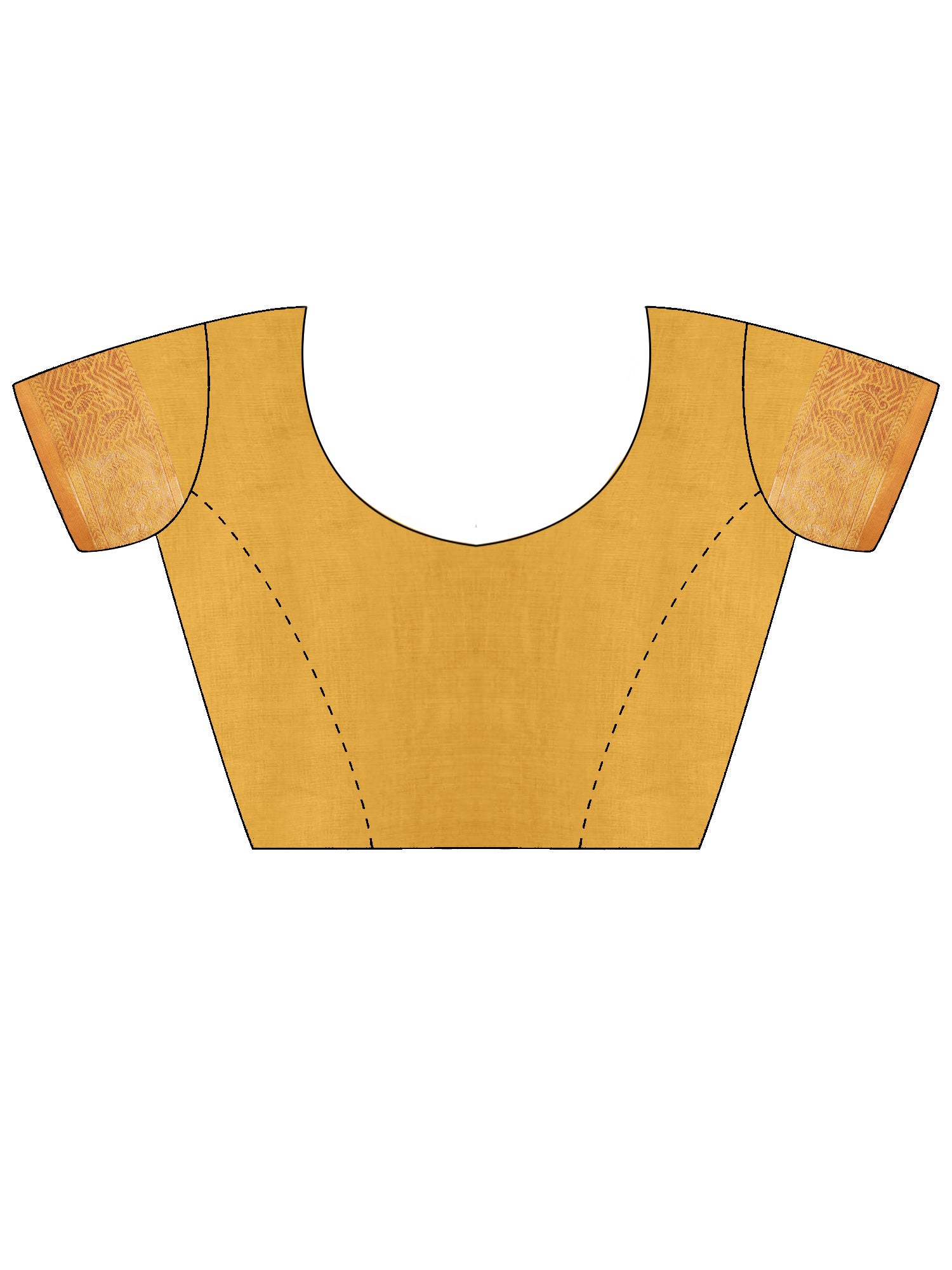 Unstitched yellow silk blend blouse piece with solid design