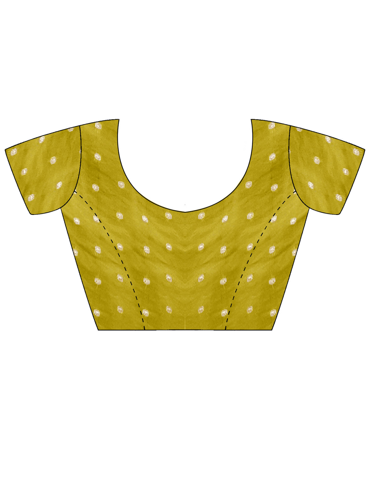 Unstitched lime green silk blend blouse piece with zari butta design