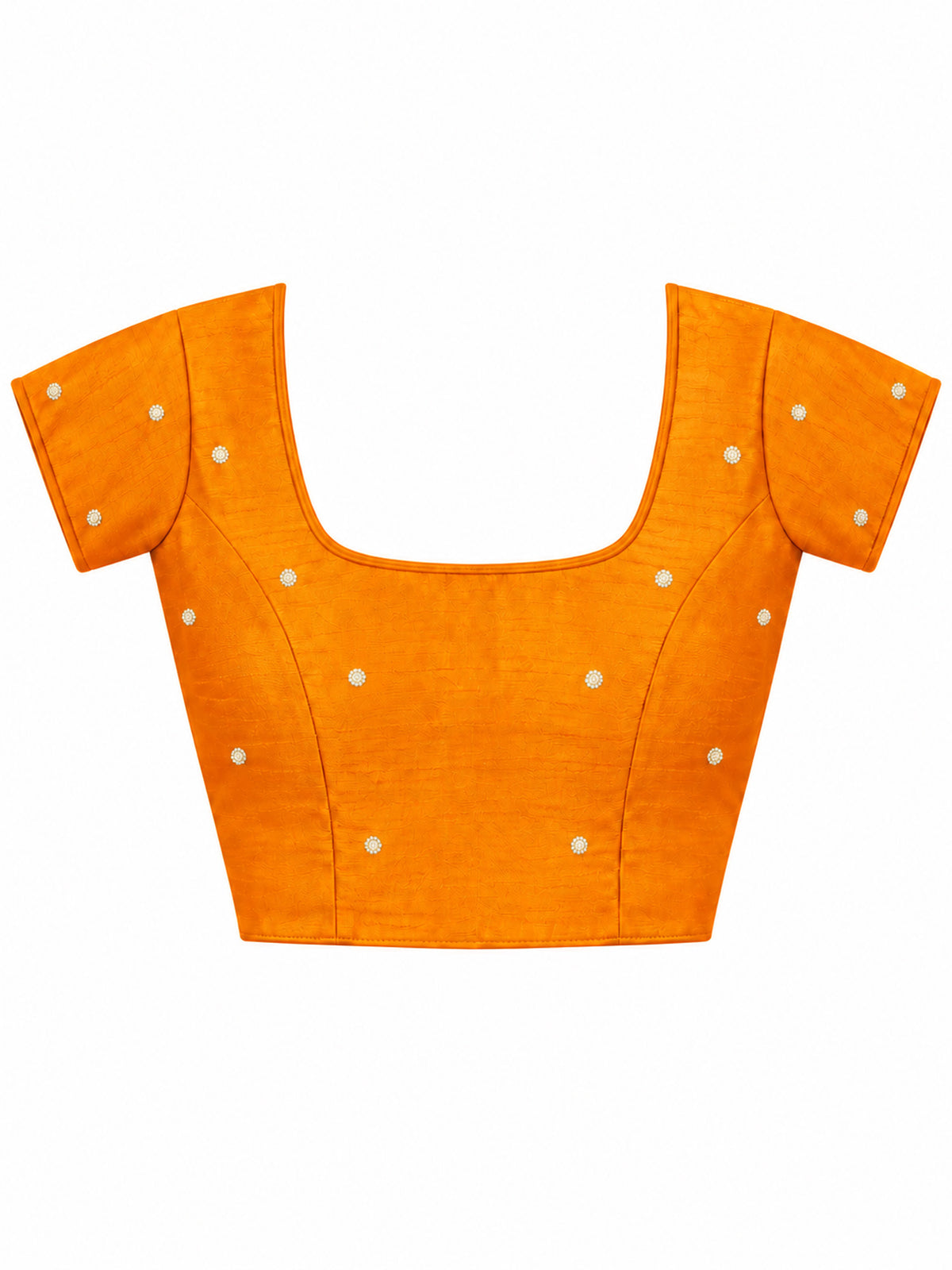Unstitched mustard soft silk blouse piece with woven design design