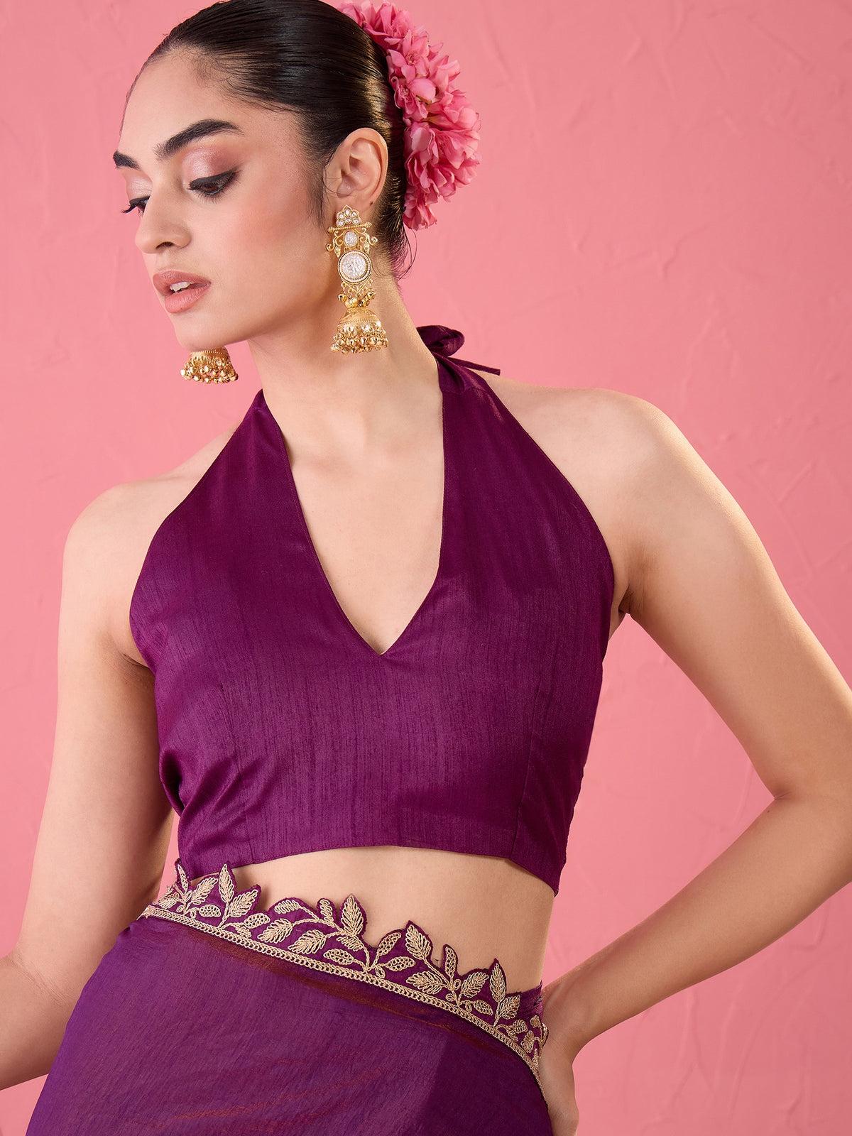 Purple Silk saree – detail view 6