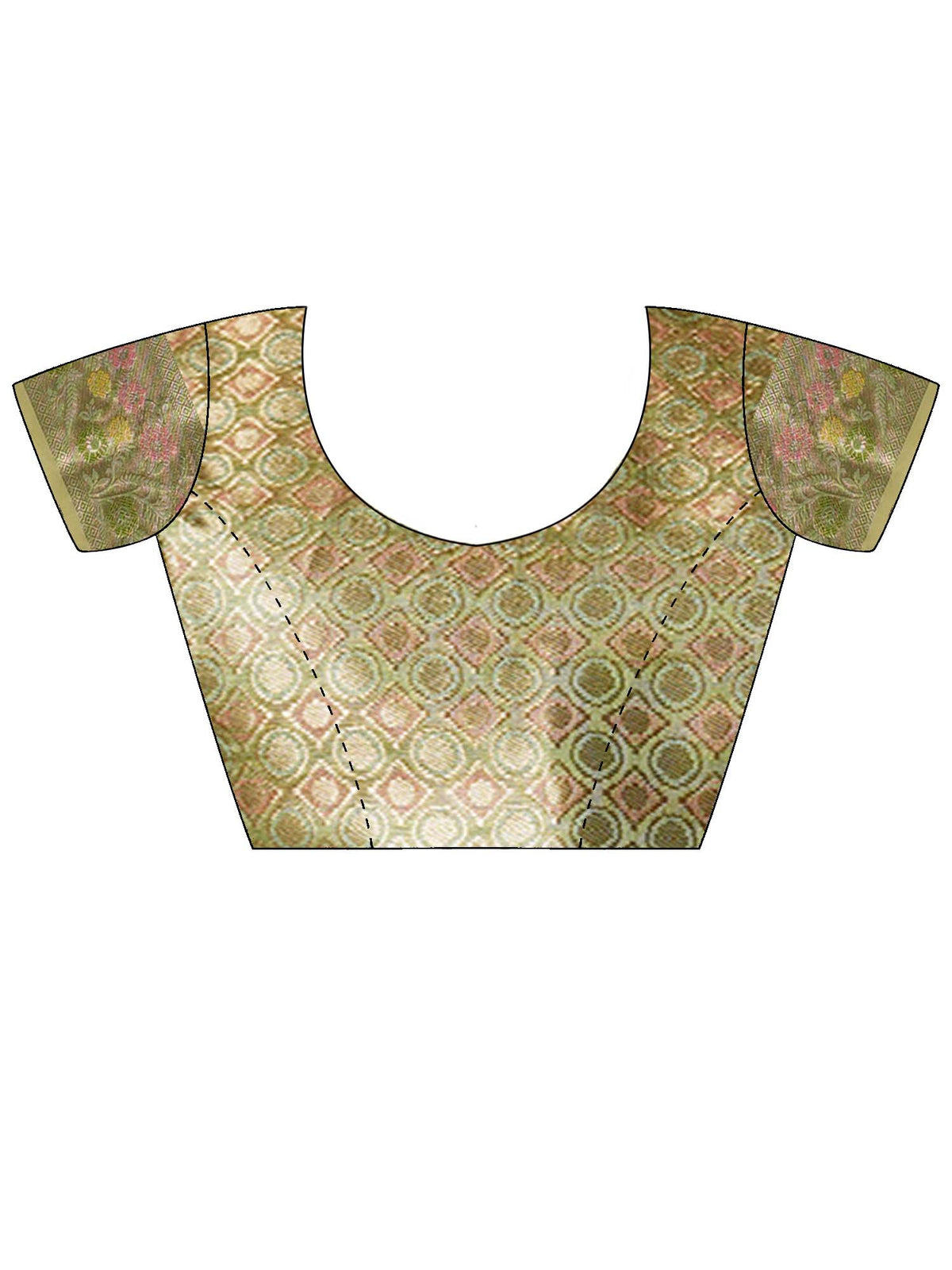 Unstitched light green brocade blouse piece with woven design design