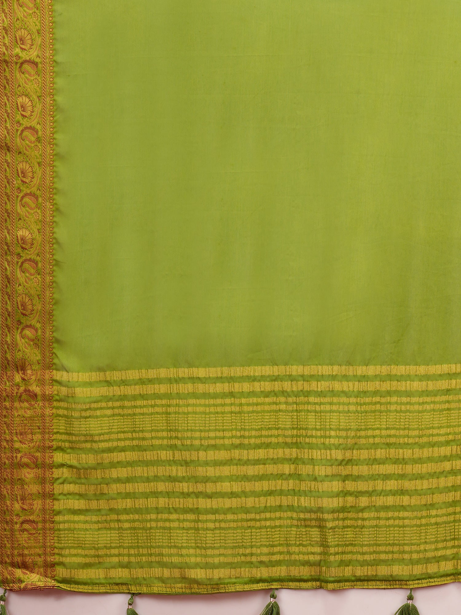 Olive Mysore Silk saree – detail view 4