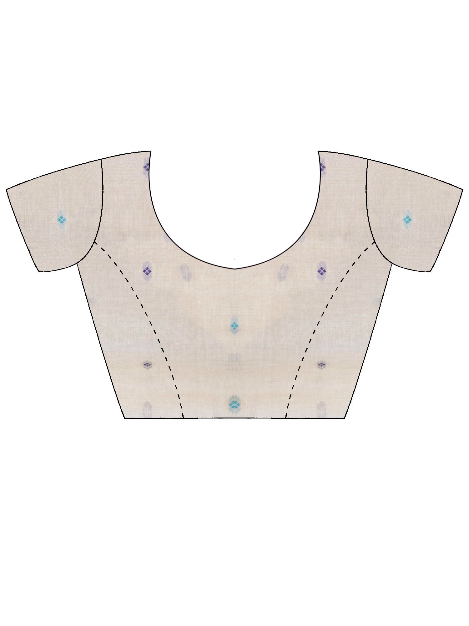 Unstitched cream cotton linen blouse piece with solid design