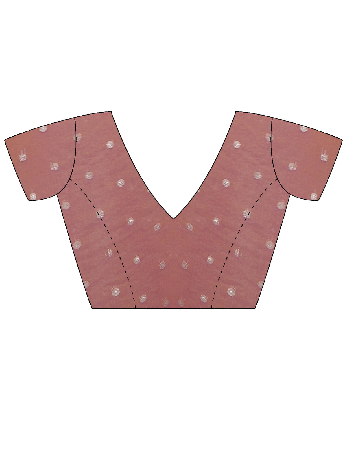 Unstitched mauve silk blend blouse piece with zari butta design