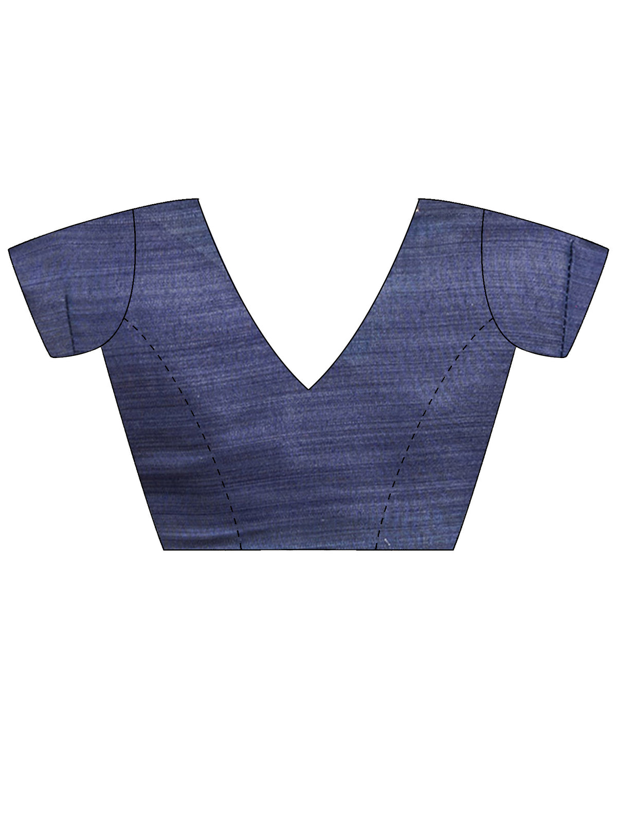 Unstitched blue viscose blouse piece with solid design