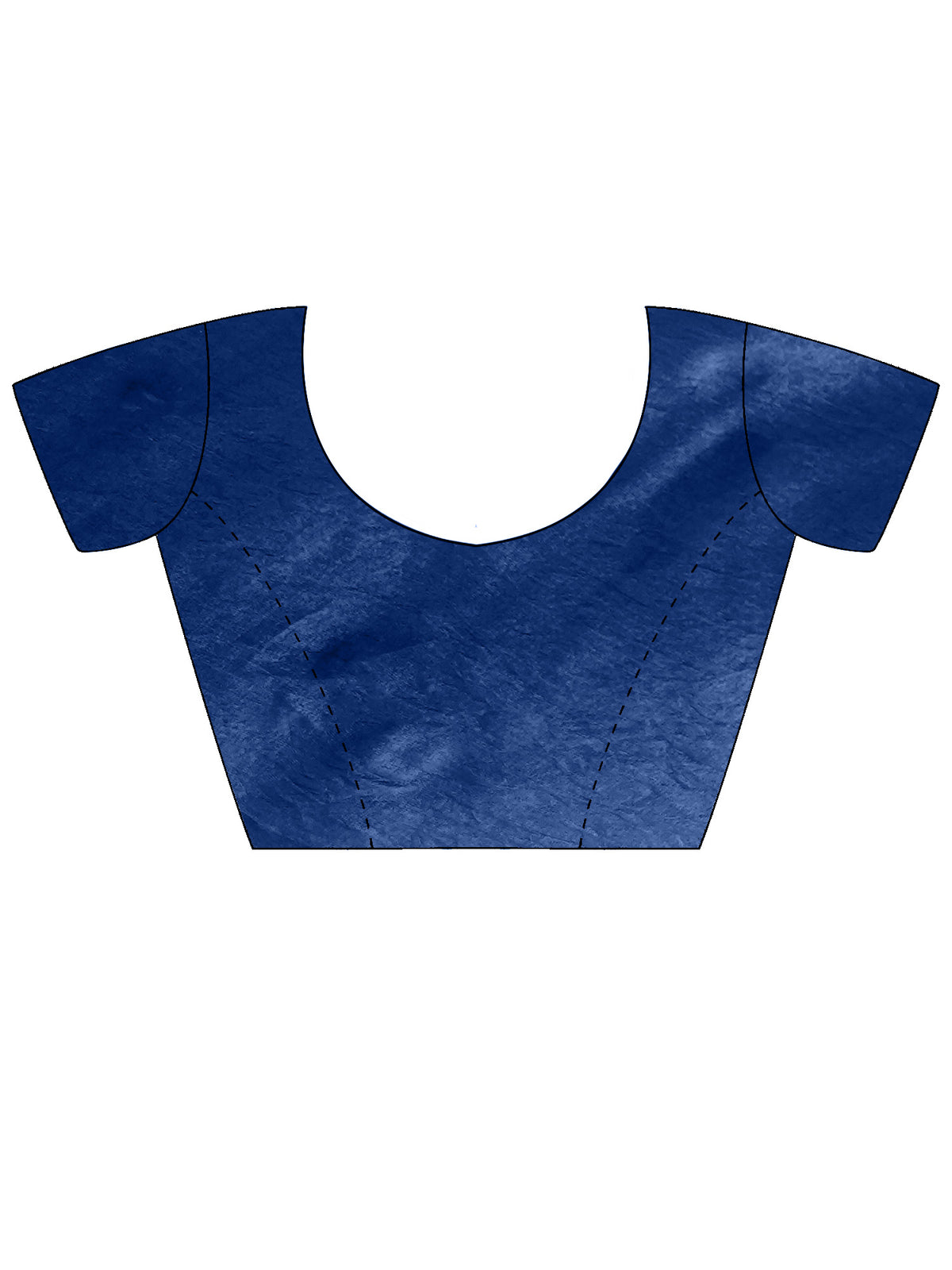 Unstitched teal blue satin silk blouse piece with solid design