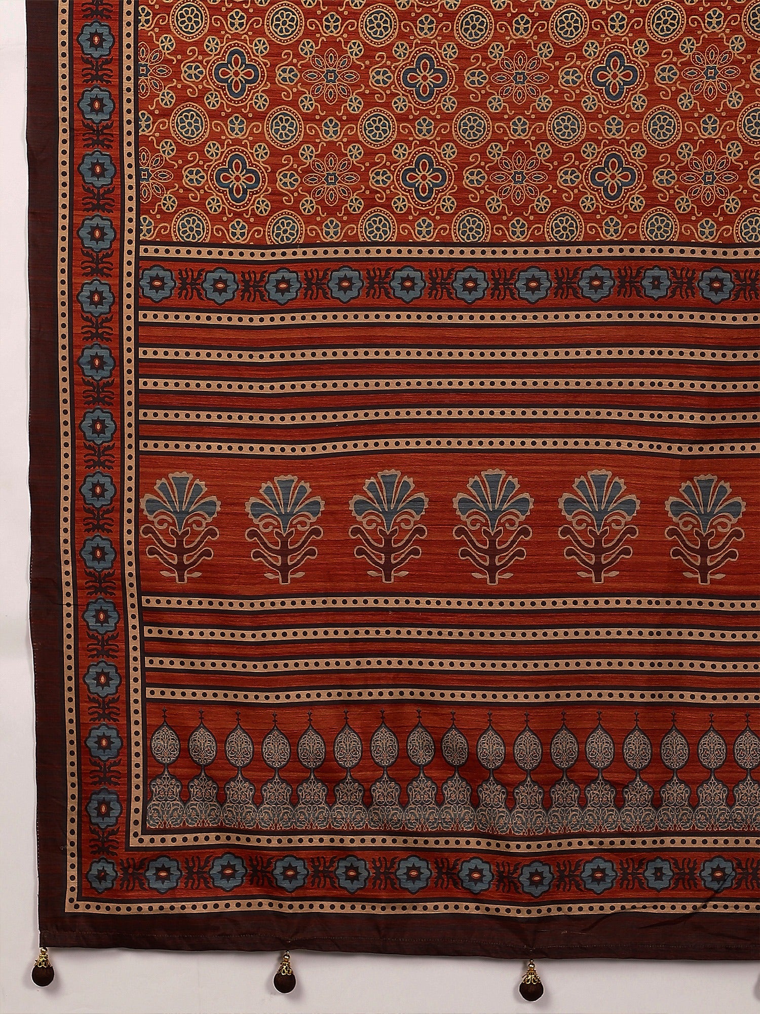 Rust Silk Blend saree – detail view 5