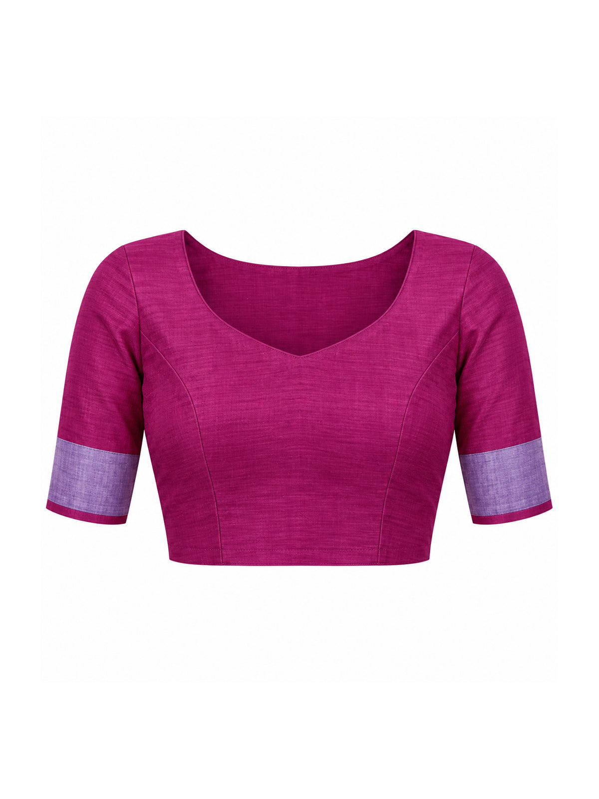 Unstitched purple soft silk blouse piece with solid design