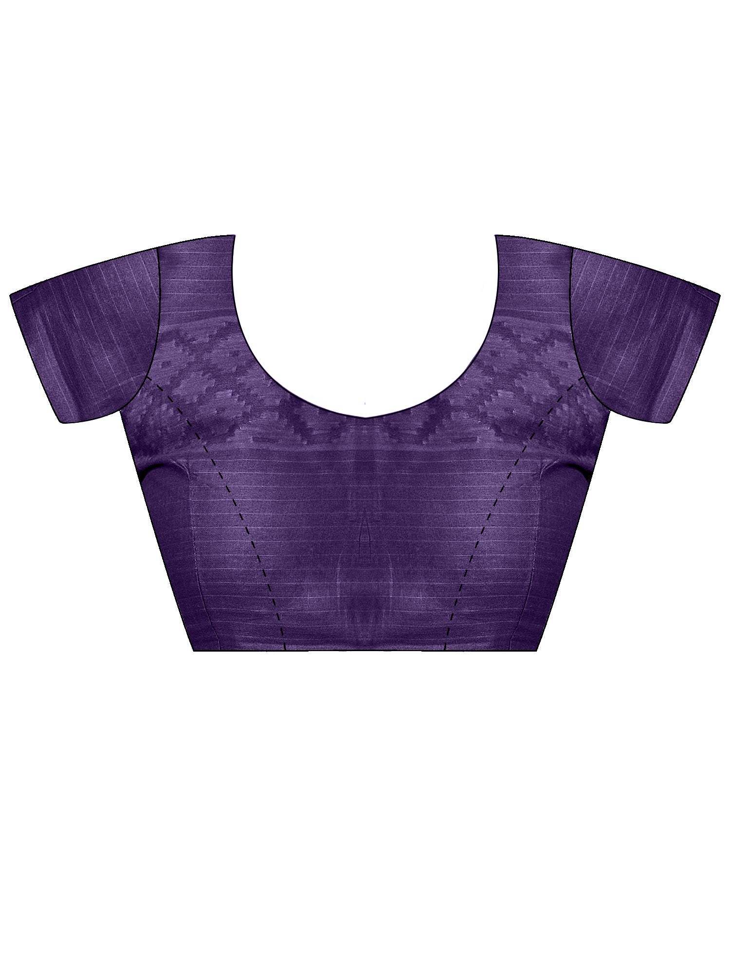 Unstitched blue cotton blouse piece with solid design