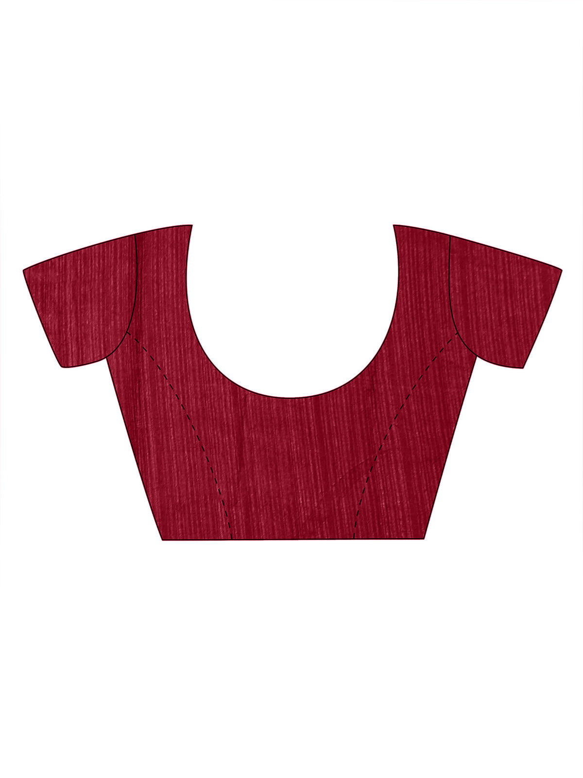 Unstitched maroon cotton blend blouse piece with solid design