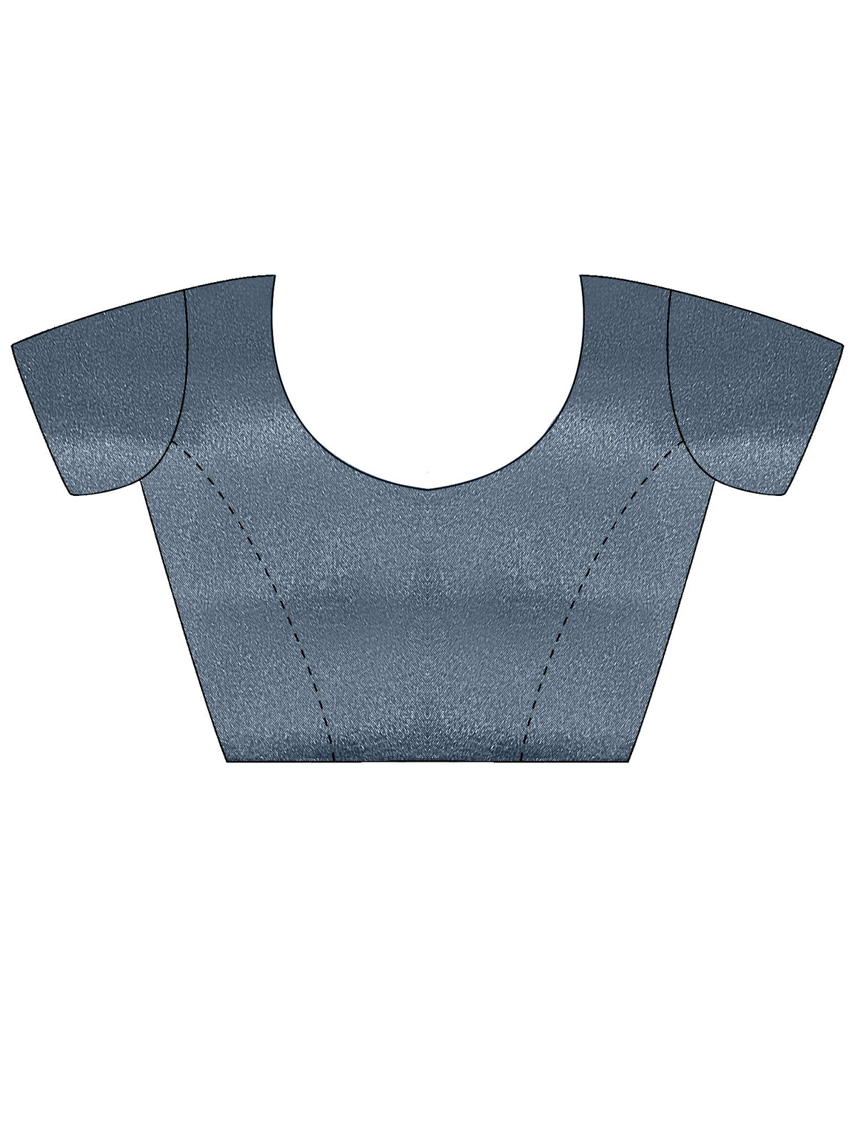 Unstitched teal blue silk blouse piece with solid design