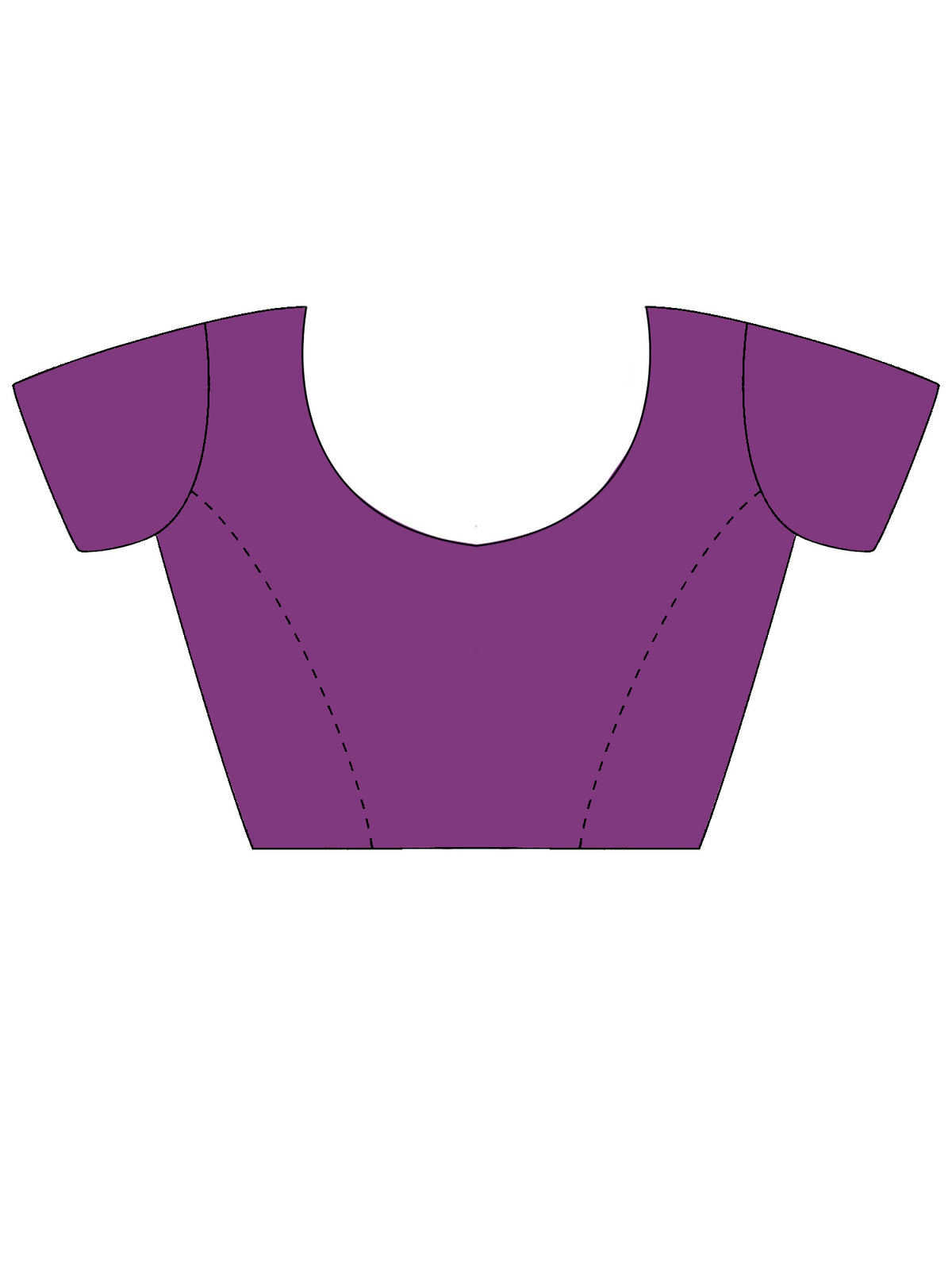 Unstitched purple chiffon blouse piece with embellished design