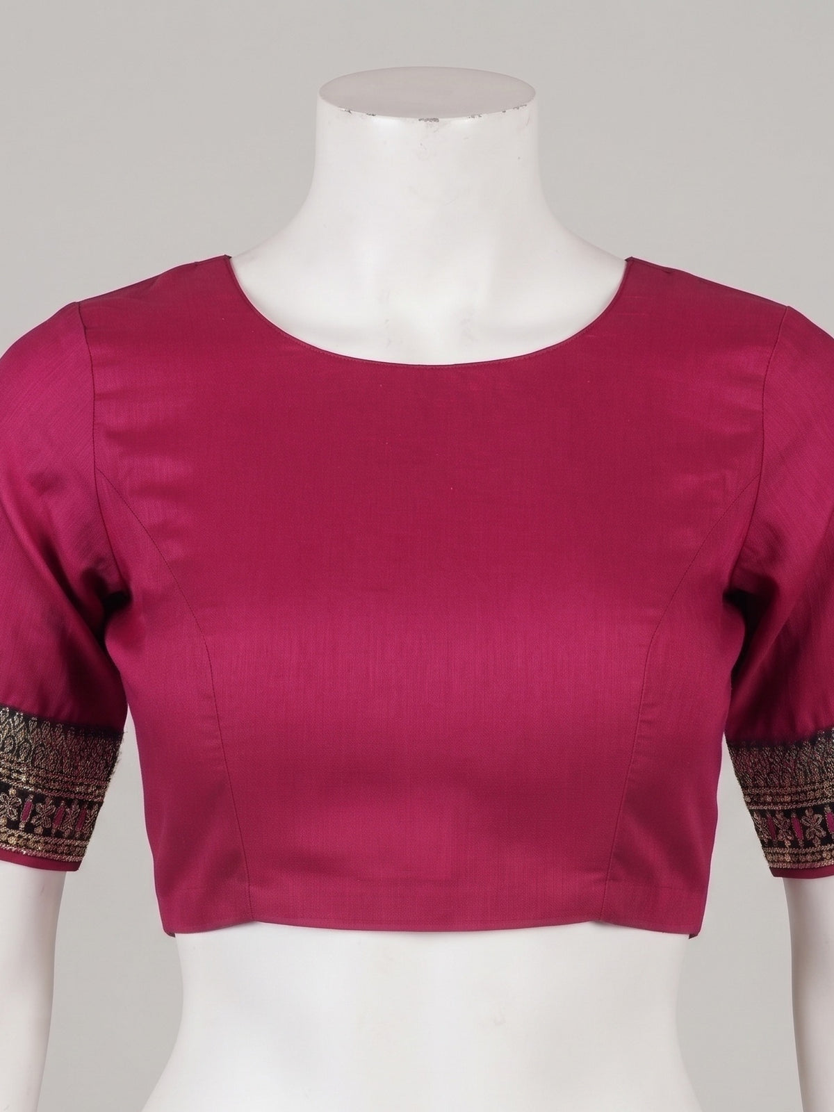 Wine Vichitra Silk saree – detail view 3