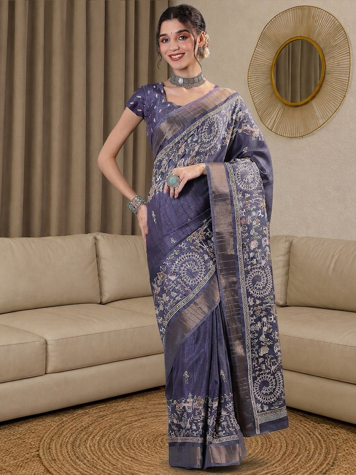 Light Blue Silk Blend saree – detail view 2